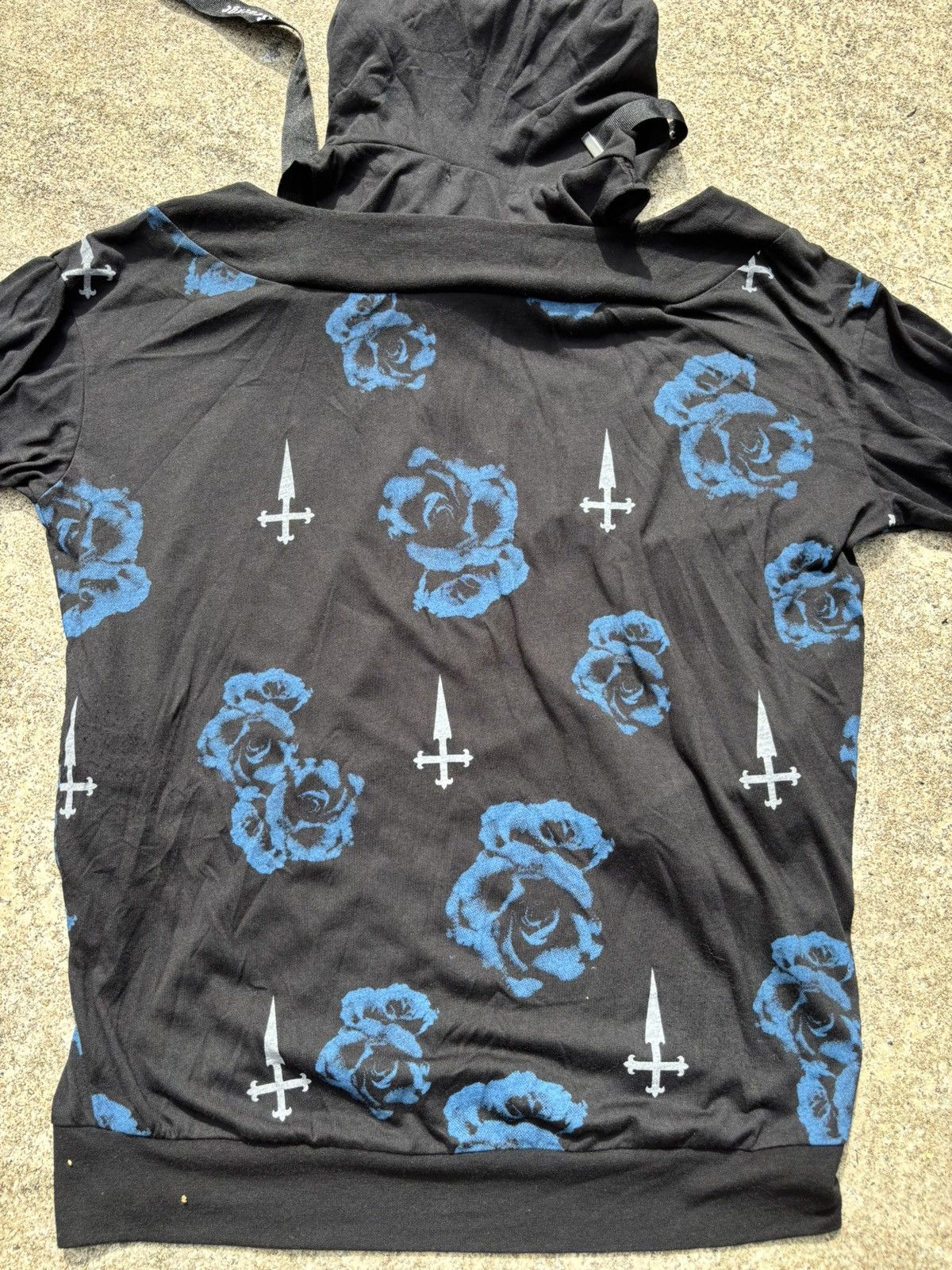 Sex Pot ReVeNGe Sex Pot Revenge Blue Rose Dual Layer Vkei Grunge Punk Hoodie Size US XXL / EU 58 / 5 - 5 Thumbnail