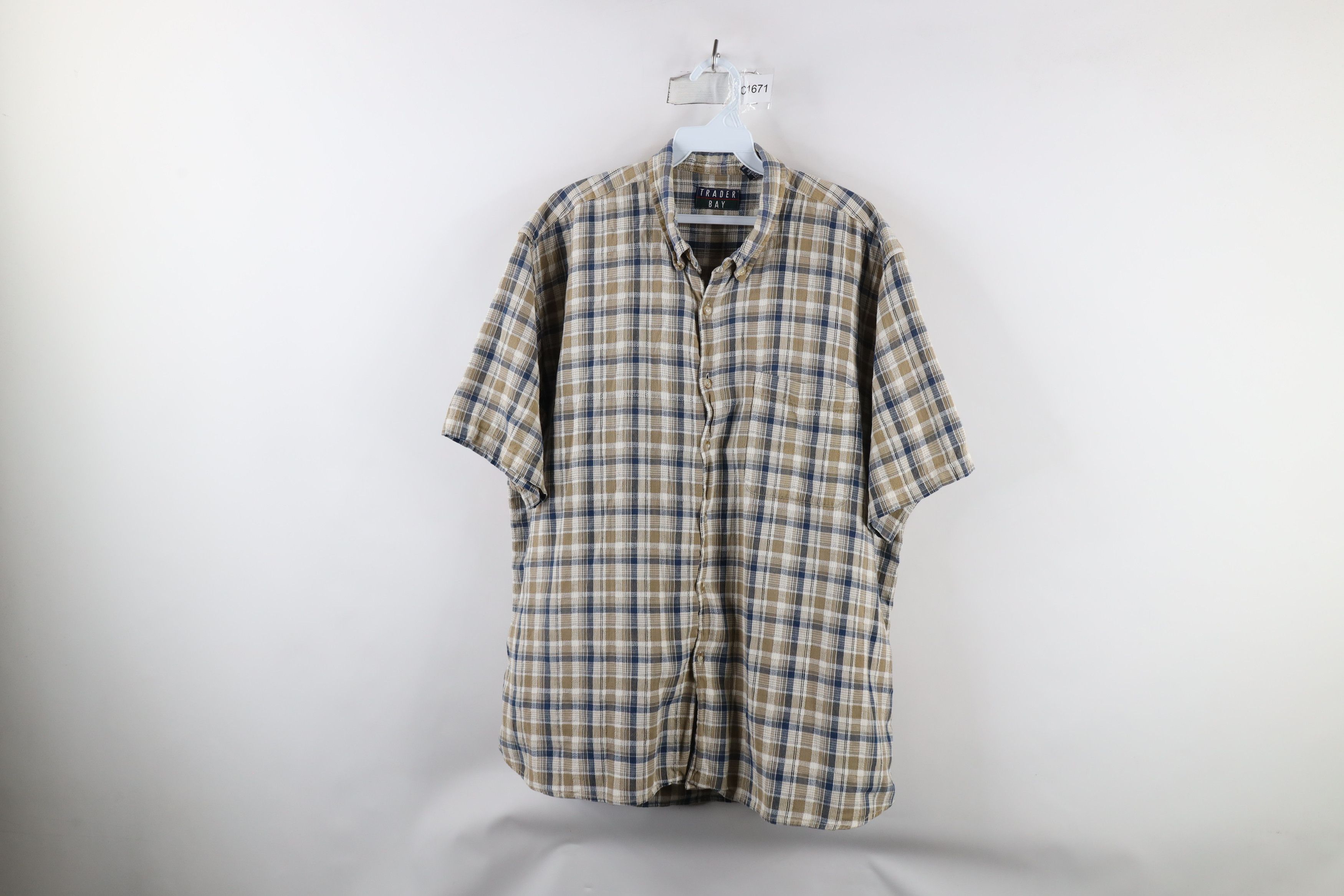 Vintage Vintage 90s Streetwear Weave Short Sleeve Button Down Shirt Size US XL / EU 56 / 4 - 1 Thumbnail