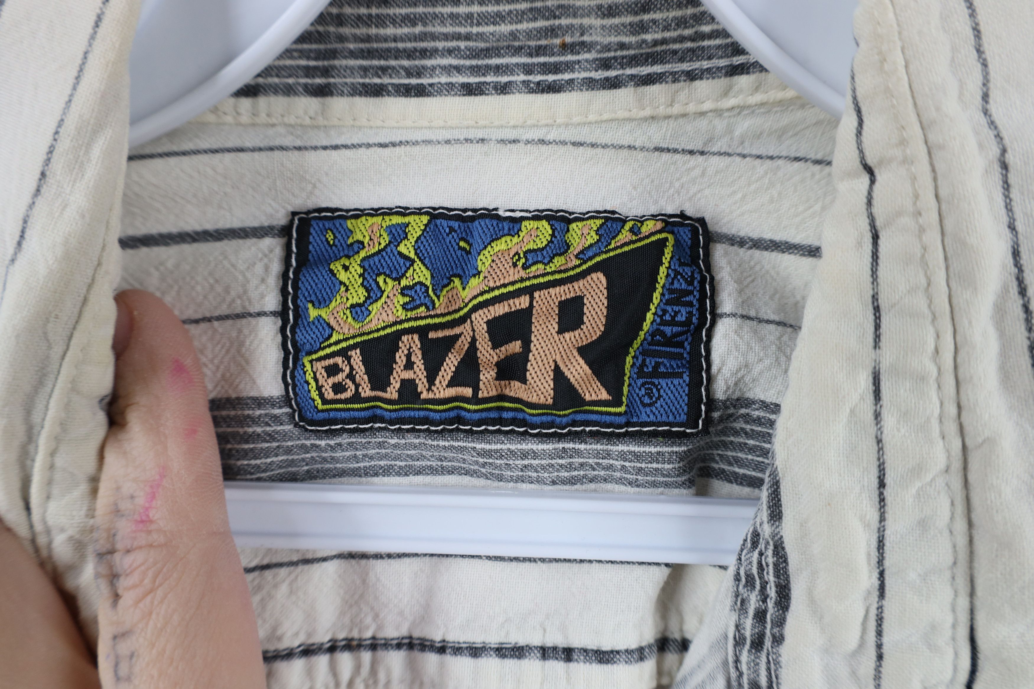 Vintage Vintage 90s Streetwear Big Pocket Striped Button Shirt Size US L / EU 52-54 / 3 - 11 Thumbnail