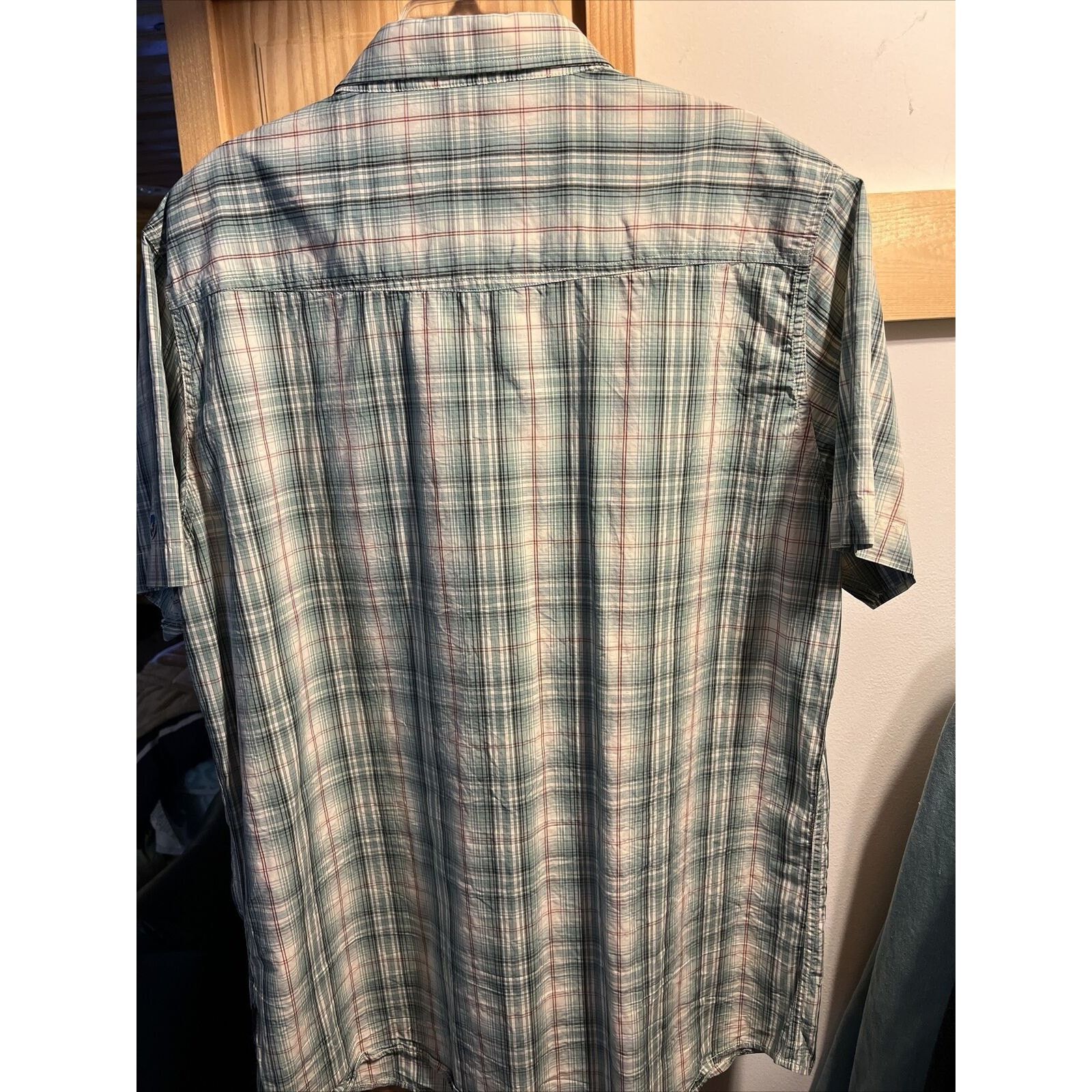 Kuhl Kuhl Men's L Blue Check SS Button Pocket Cotton Linen Shirt Size US L / EU 52-54 / 3 - 7 Thumbnail
