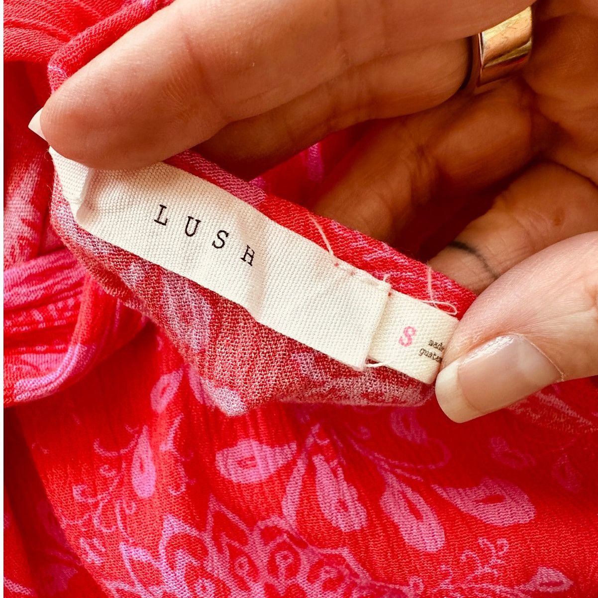 Other Lush Red Pink Scoop Open Tie Back Floral Midi Sun dress S Size S / US 4 / IT 40 - 8 Thumbnail