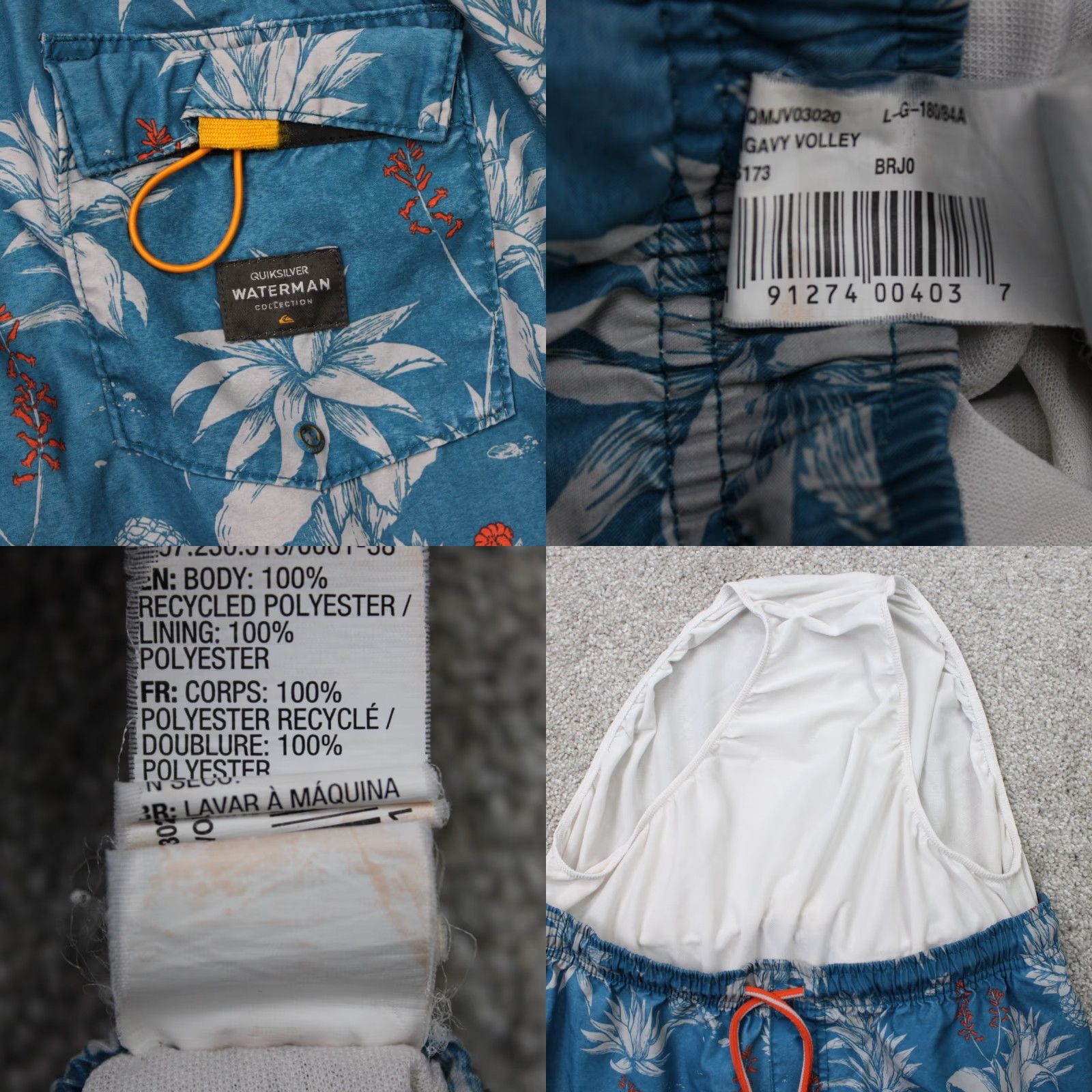 Quiksilver Quiksilver Waterman Boardshorts Mens 32 Blue 100% Polyester Swim Trunks 9" Inseam Board Shorts Beach Surfing Style Mens Size US 32 / EU 48 - 8 Thumbnail