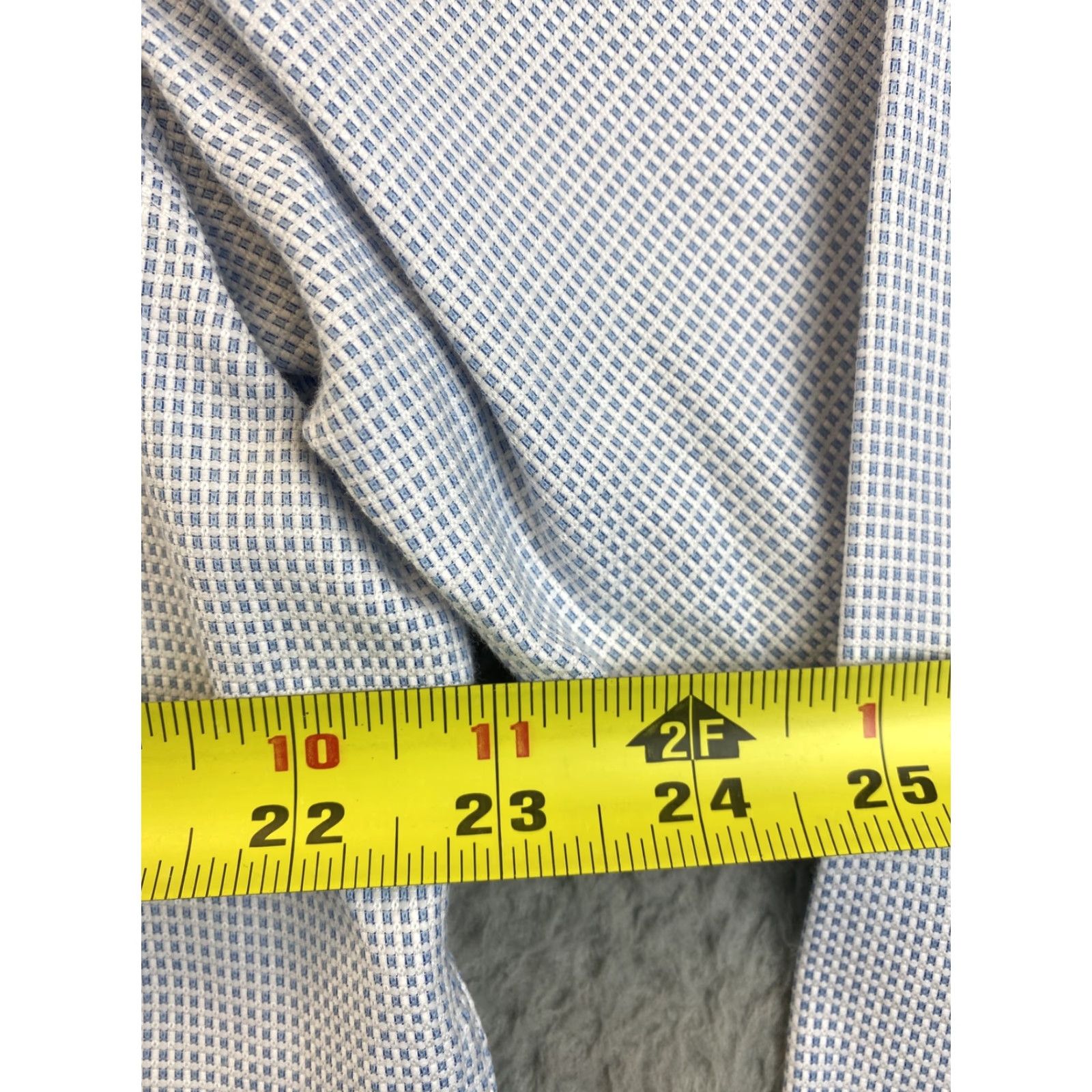 Johnston & Murphy Johnston & Murphy Dress Shirt Men L Long Sleeve Cotton 83-53 Blue Regular Breathable 90s? Size 42R - 7 Thumbnail