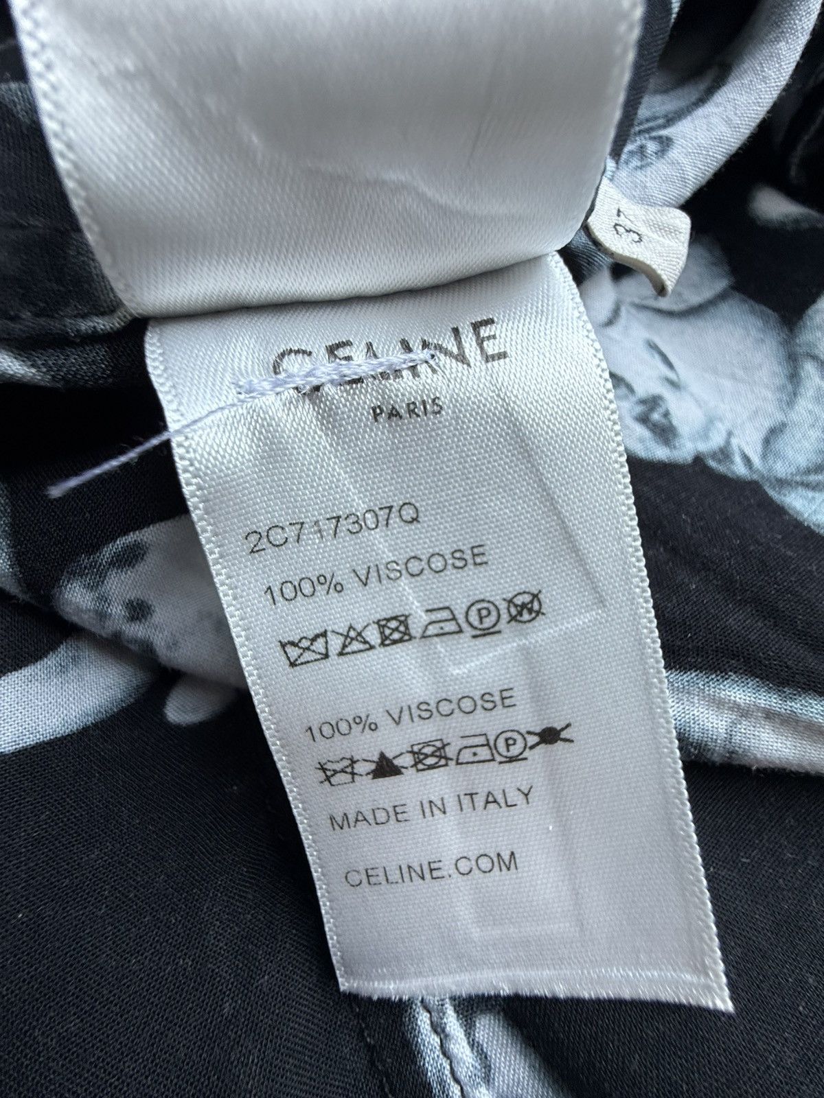Celine SS22 Celine black white puppy Hawaiian shirt Hedi Slimane Size US S / EU 44-46 / 1 - 20 Thumbnail