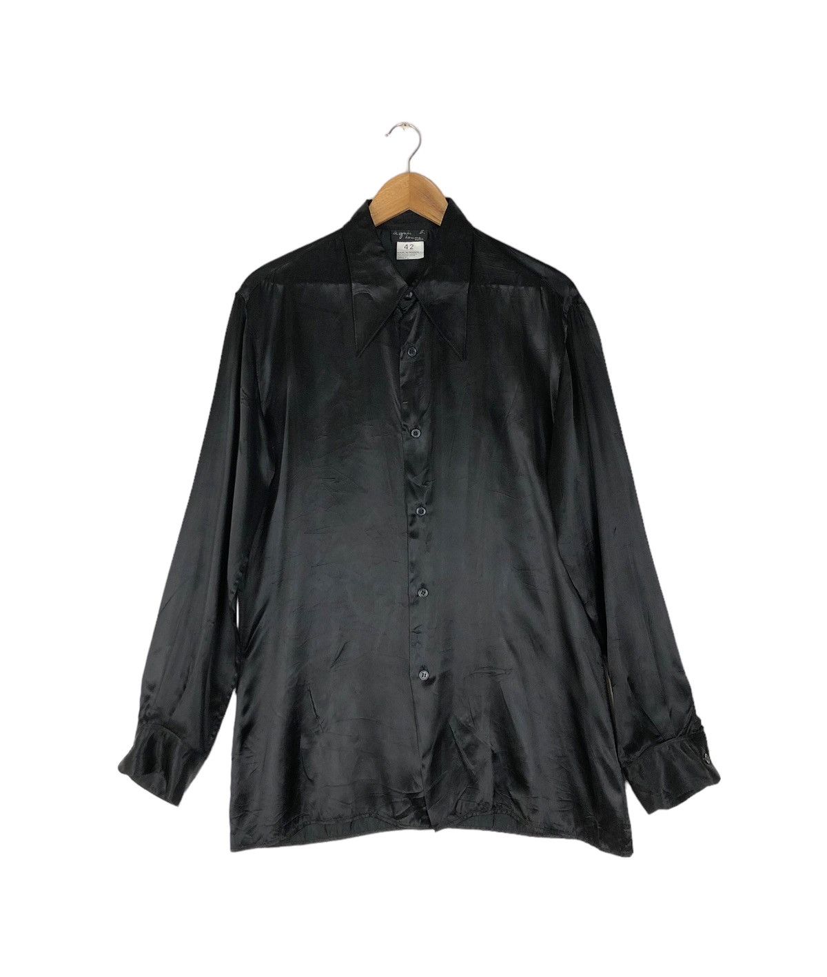 Vintage × agnes b. Rayon Agnes B Black Button Ups Shirt Size US XS / EU 42 / 0 - 1 Thumbnail