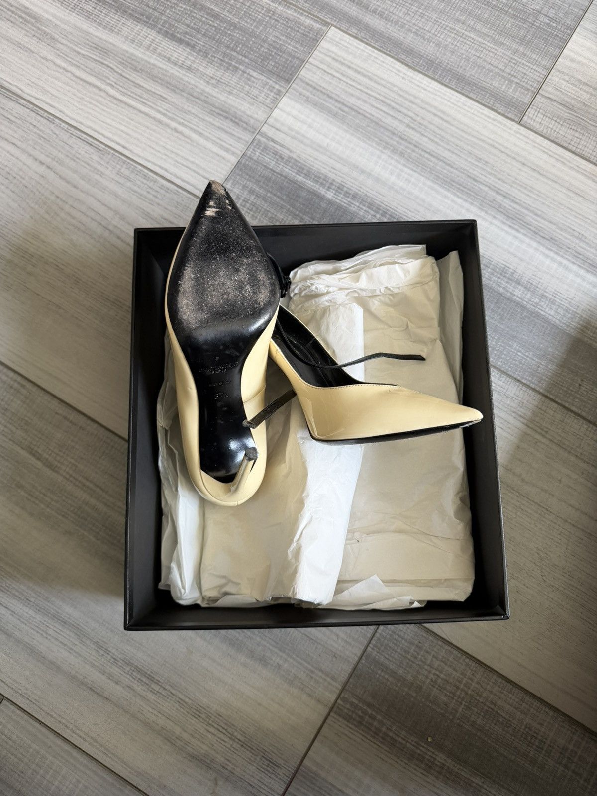 Saint Laurent Paris Saint Laurent Zoe 105 Patent Leather Heels Pumps Nude 37+ Size US 7 / IT 37 - 4 Thumbnail