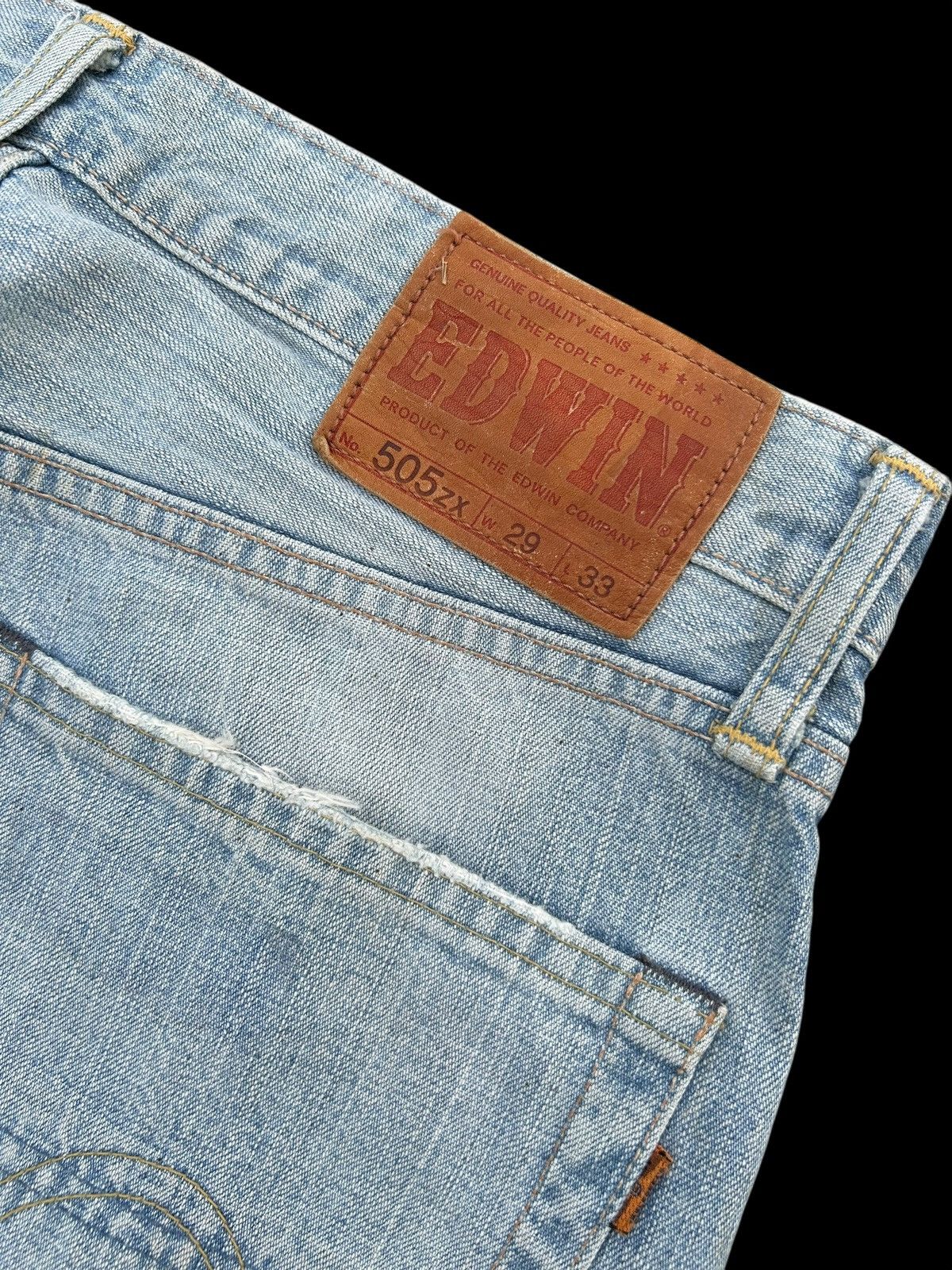 Kapital Vintage Edwin 505ZX Selvedge Distressed Faded Denim Jeans Size US 30 / EU 46 - 5 Thumbnail