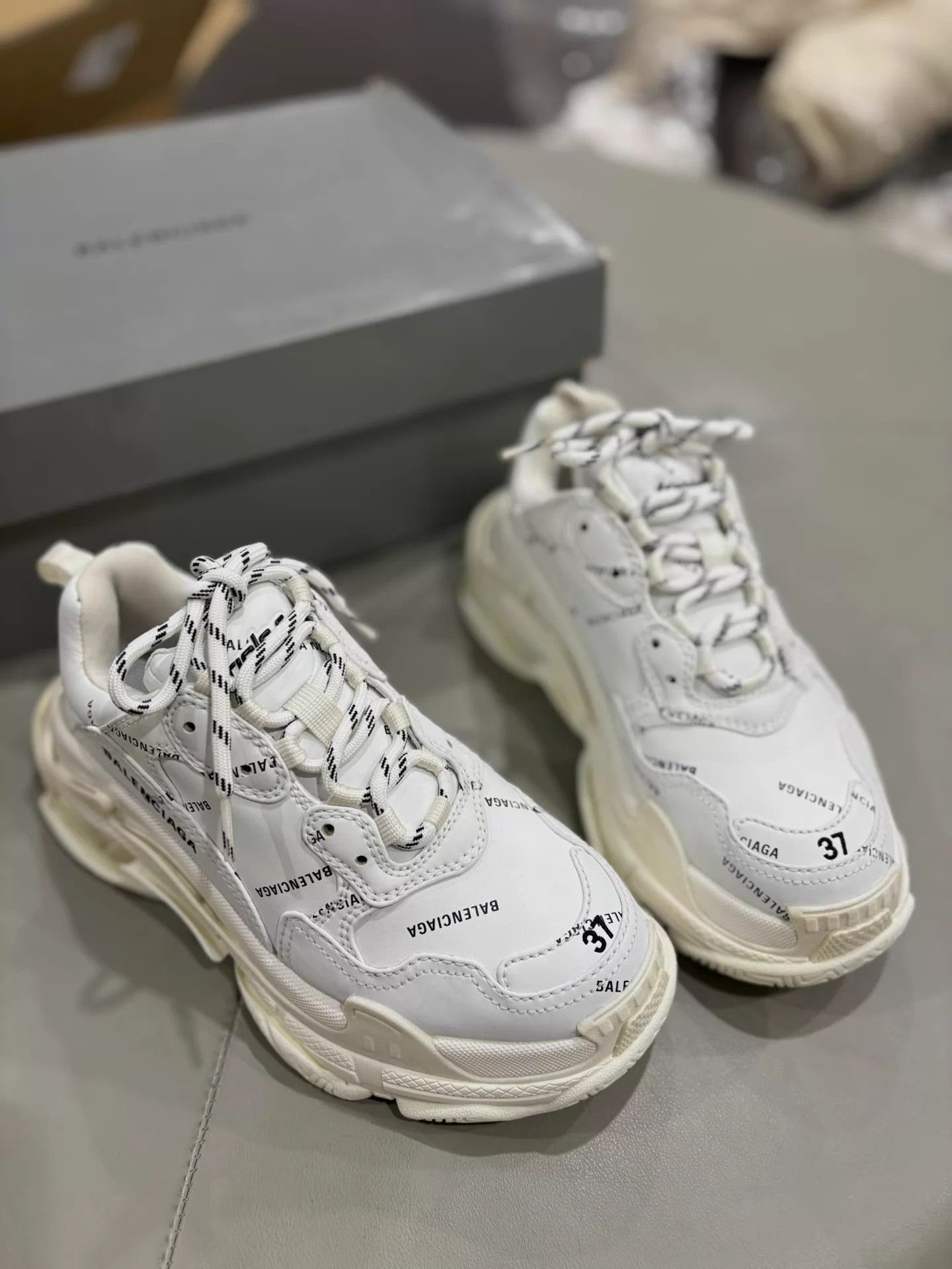 Balenciaga Balenciaga Triple S White All Over Logo 99 New Boxed 37 Size US 6.5 / IT 36.5 - 1 Thumbnail