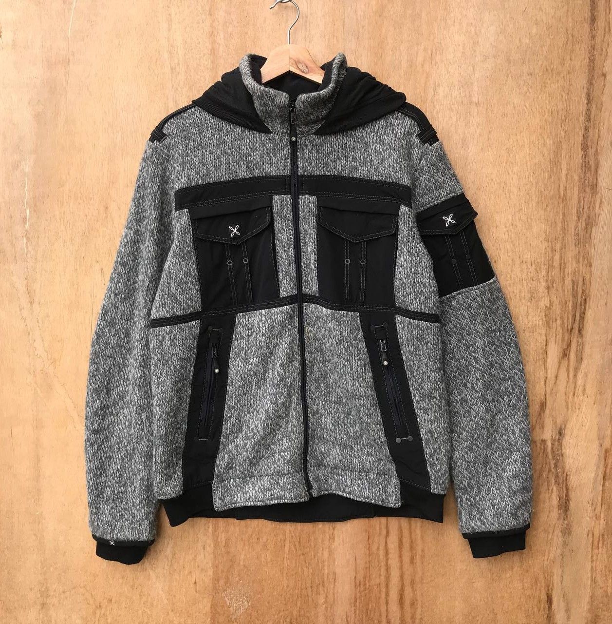 Japanese Brand MONTURA REMIX BIKER KNIT JACKET OUTDOOR JUMPER HOODIE Size US L / EU 52-54 / 3 - 18 Thumbnail