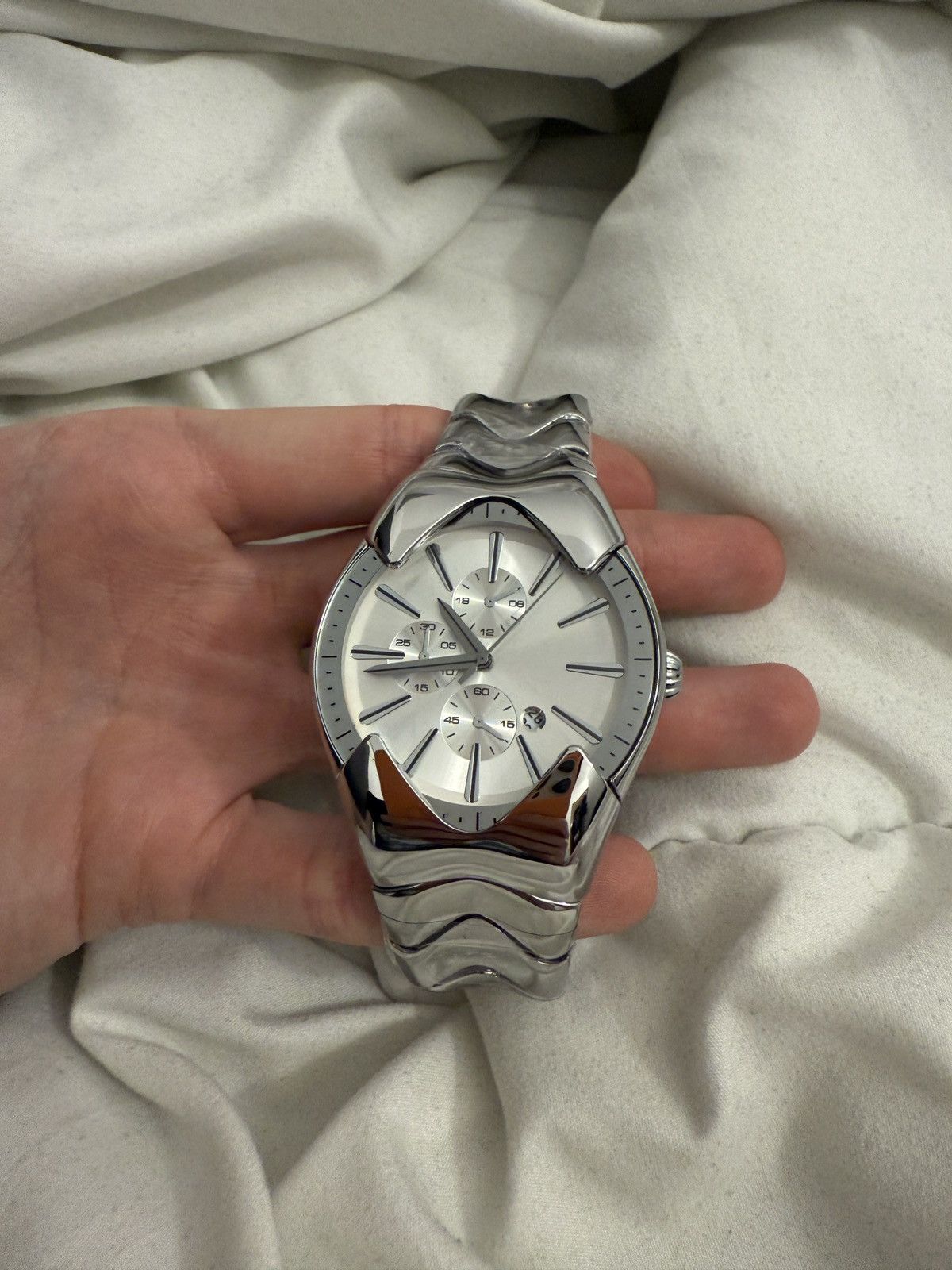 Vintage Futuristic Y2K Liquid Metal Armoured Watch stainless steel Size ONE SIZE - 5 Thumbnail