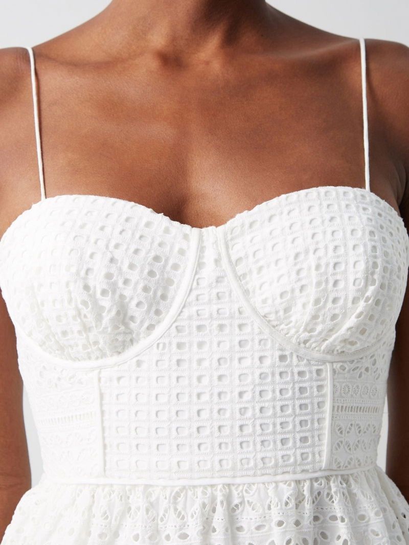 Self-Portrait SELF-PORTRAIT Tiered Broderie-Anglaise Midi Dress size 6 NWT Size M / US 6-8 / IT 42-44 - 3 Thumbnail