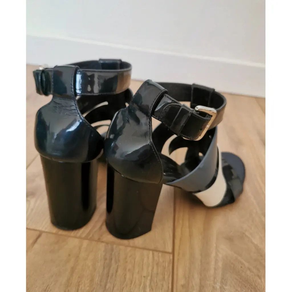 Toga Toga Black Multi Strap Block Heel Sandals (Size 38) Size US 5.5 / EU 38 - 3 Thumbnail