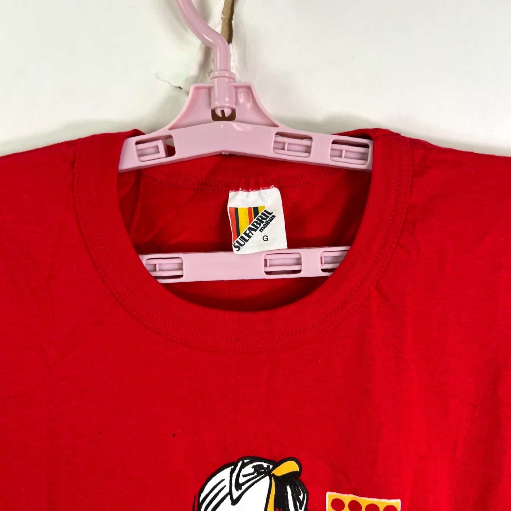 Vintage Sadia Brazilian Distribution Promo T-Shirt Mens L Red Crew Neck Short Sleeve Graphic Print Chicken Jersey Cotton Sulfabril Shirt Men Red 90s? Size US L / EU 52-54 / 3 - 3 Thumbnail