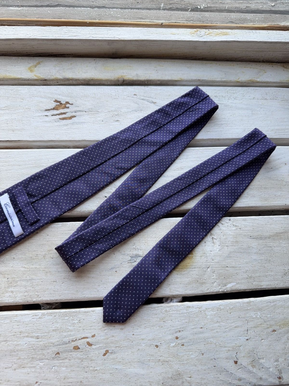 Other Camicissima Italy Purple Micro Dot Silk Tie Made in Italy Size ONE SIZE - 7 Thumbnail