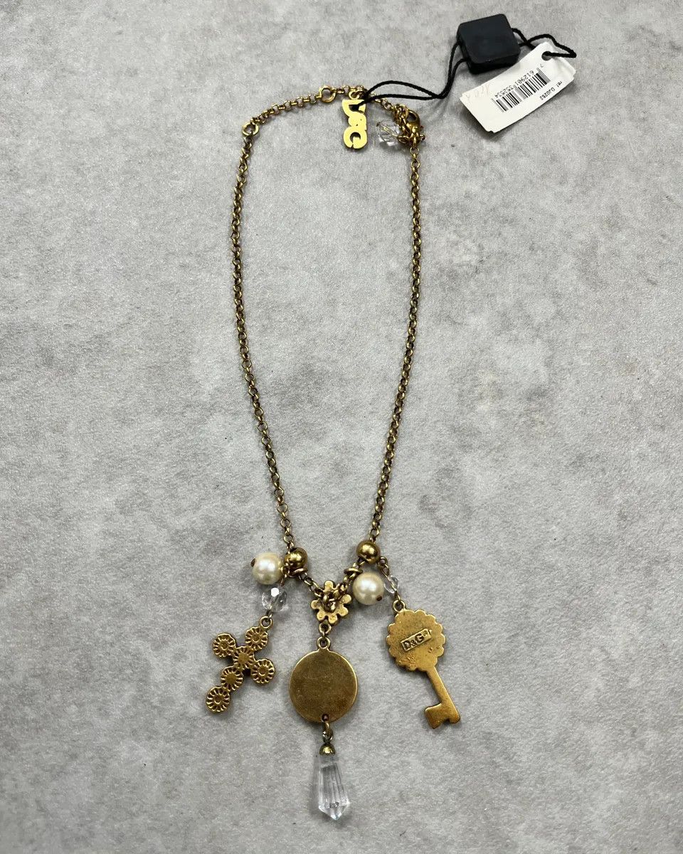 Dolce & Gabbana Dolce & Gabbana Gold Antique Steel Charm Necklace Size ONE SIZE - 5 Thumbnail