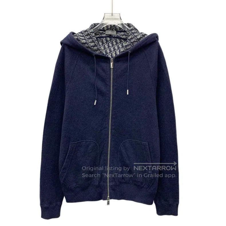 Dior Dior Blue inner logo jacquard full-print cotton hooded dra Size US M / EU 48-50 / 2 - 1 Thumbnail