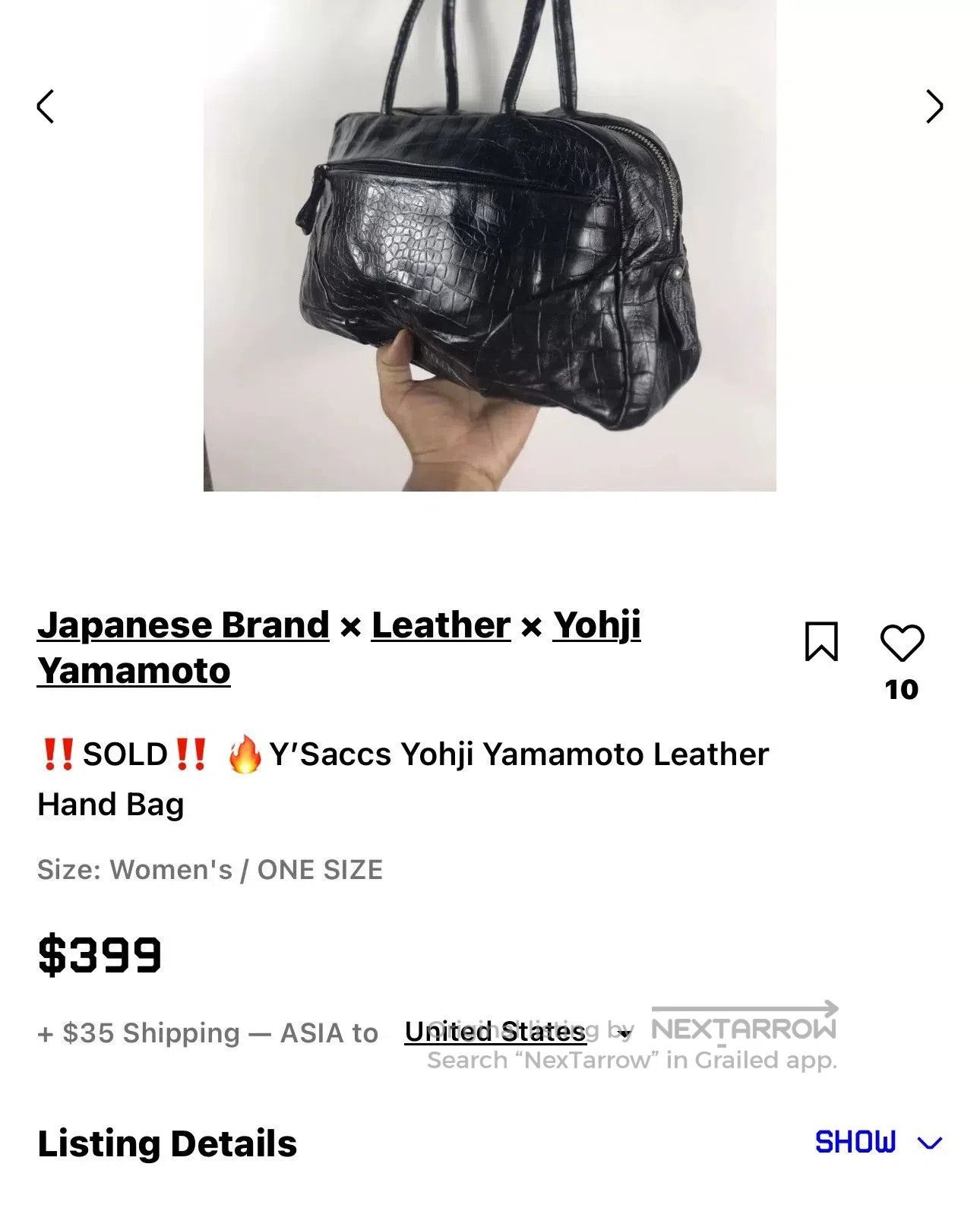 Yohji Yamamoto Y'Saccs Yohji Yamamoto Leather Hand Bag. Size ONE SIZE - 6 Thumbnail