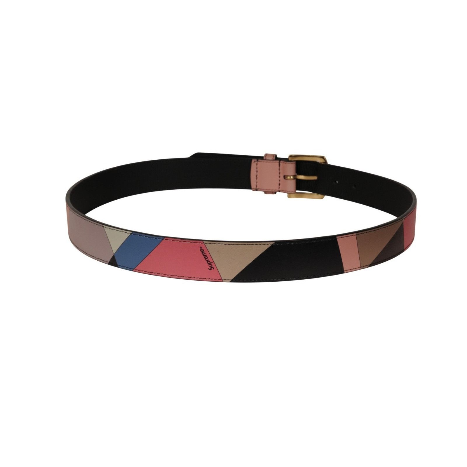 Supreme Emilio Pucci Supreme Logo Leather Belt Dusty Pink Blue Tan Size ONE SIZE - 7 Thumbnail
