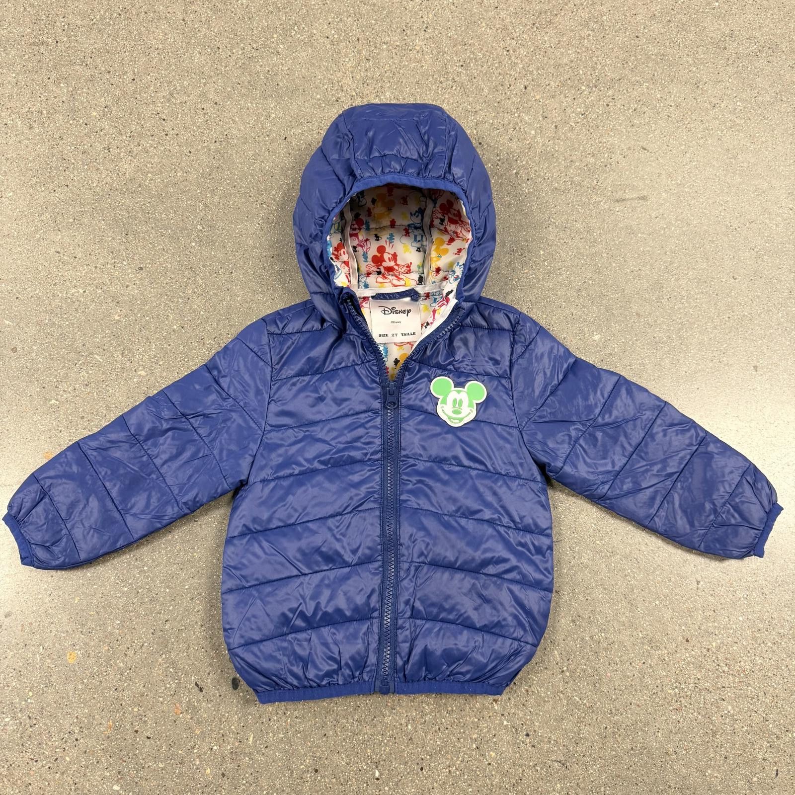 Disney Disney Baby Boys Hooded Puffer Jacket Blue 2T Size US XXS / EU 40 - 1 Thumbnail