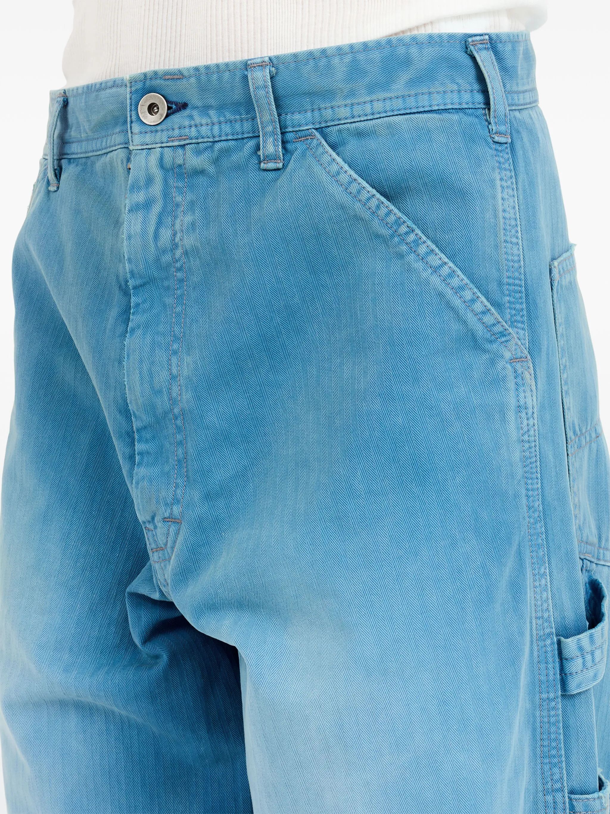 Maison Margiela o1w1db10226 Embroidered-Logo Drop-Crotch Wide-leg Jeans Size US 36 / EU 52 - 7 Thumbnail