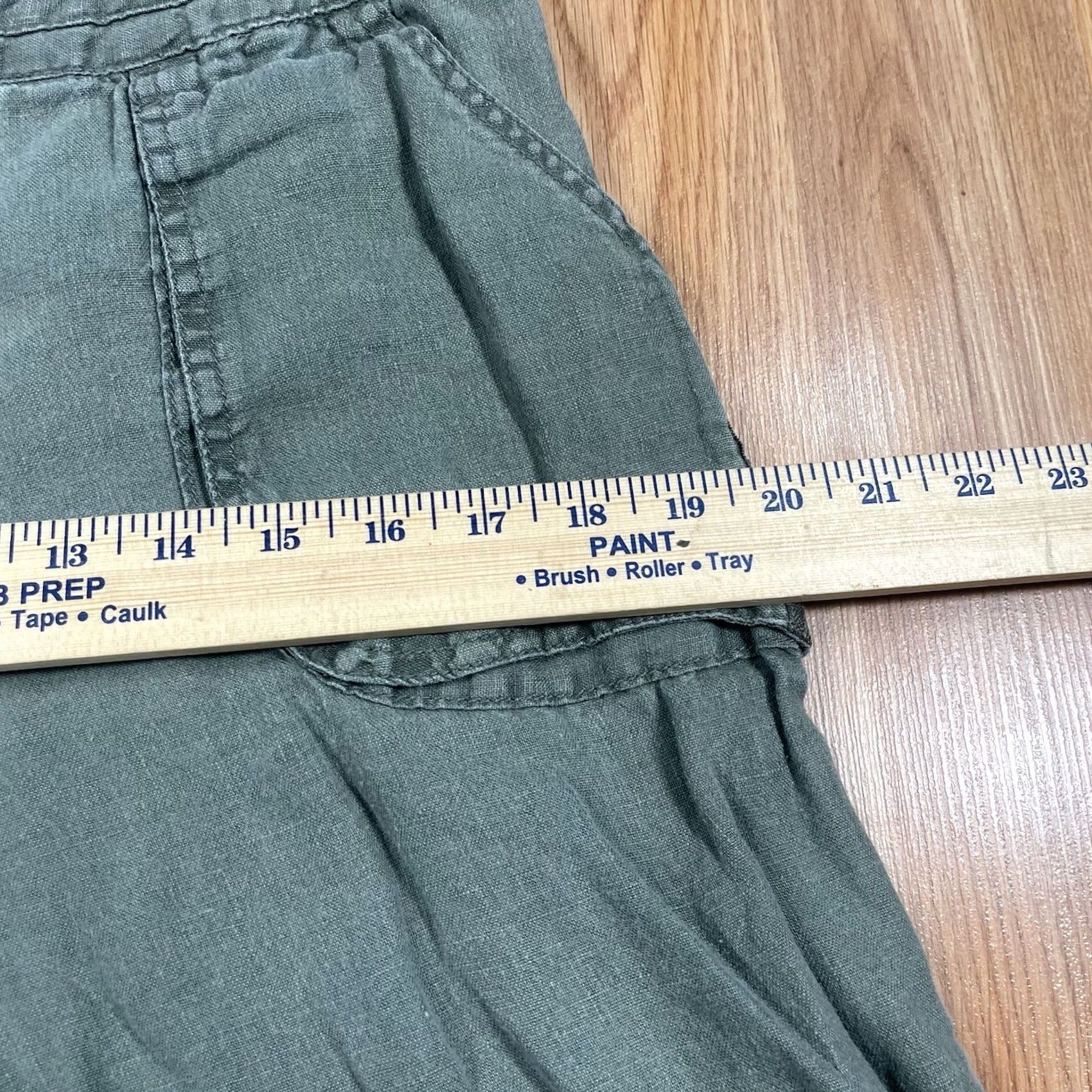Style & Co VINTAGE Style Co Capri Womens Size 6 Mid Rise 100% Linen Crop Drawstring Shorts Green Size 28" / US 6 / IT 42 - 6 Thumbnail