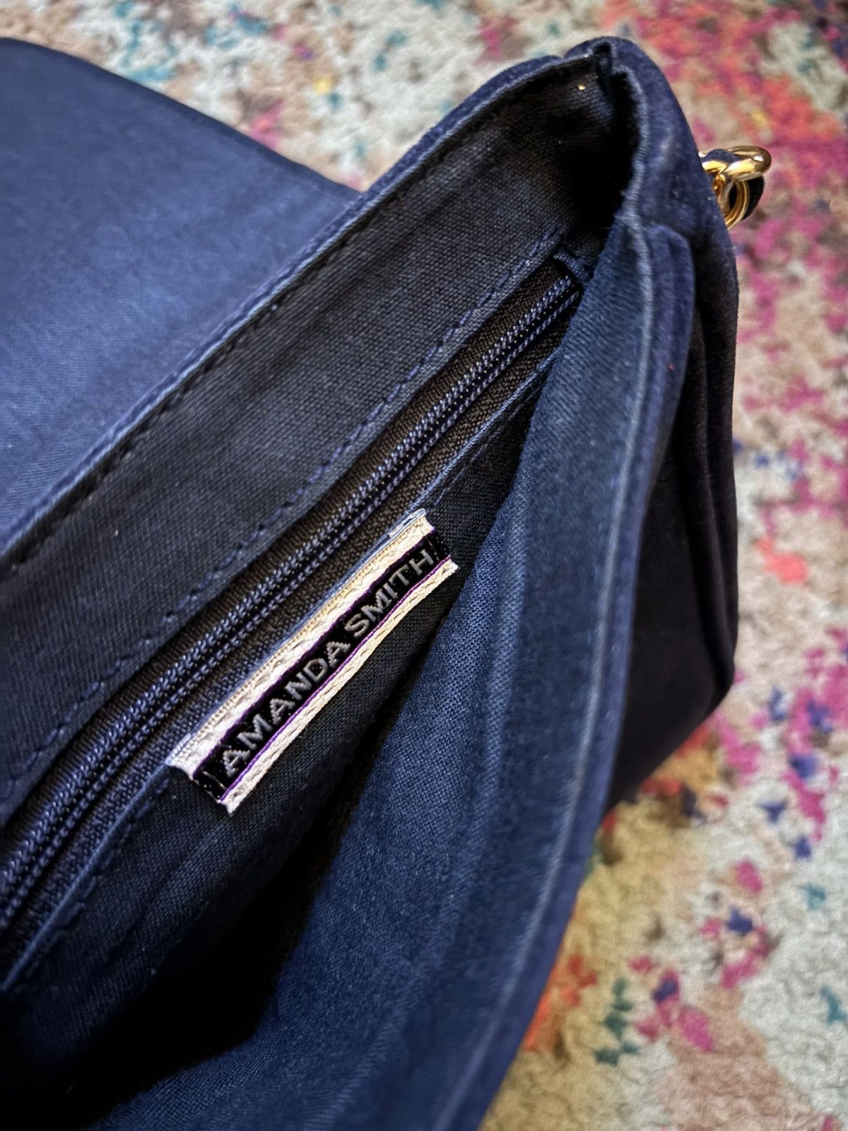Other Suade Navy Blue Shoulder Bag Size ONE SIZE - 2 Thumbnail