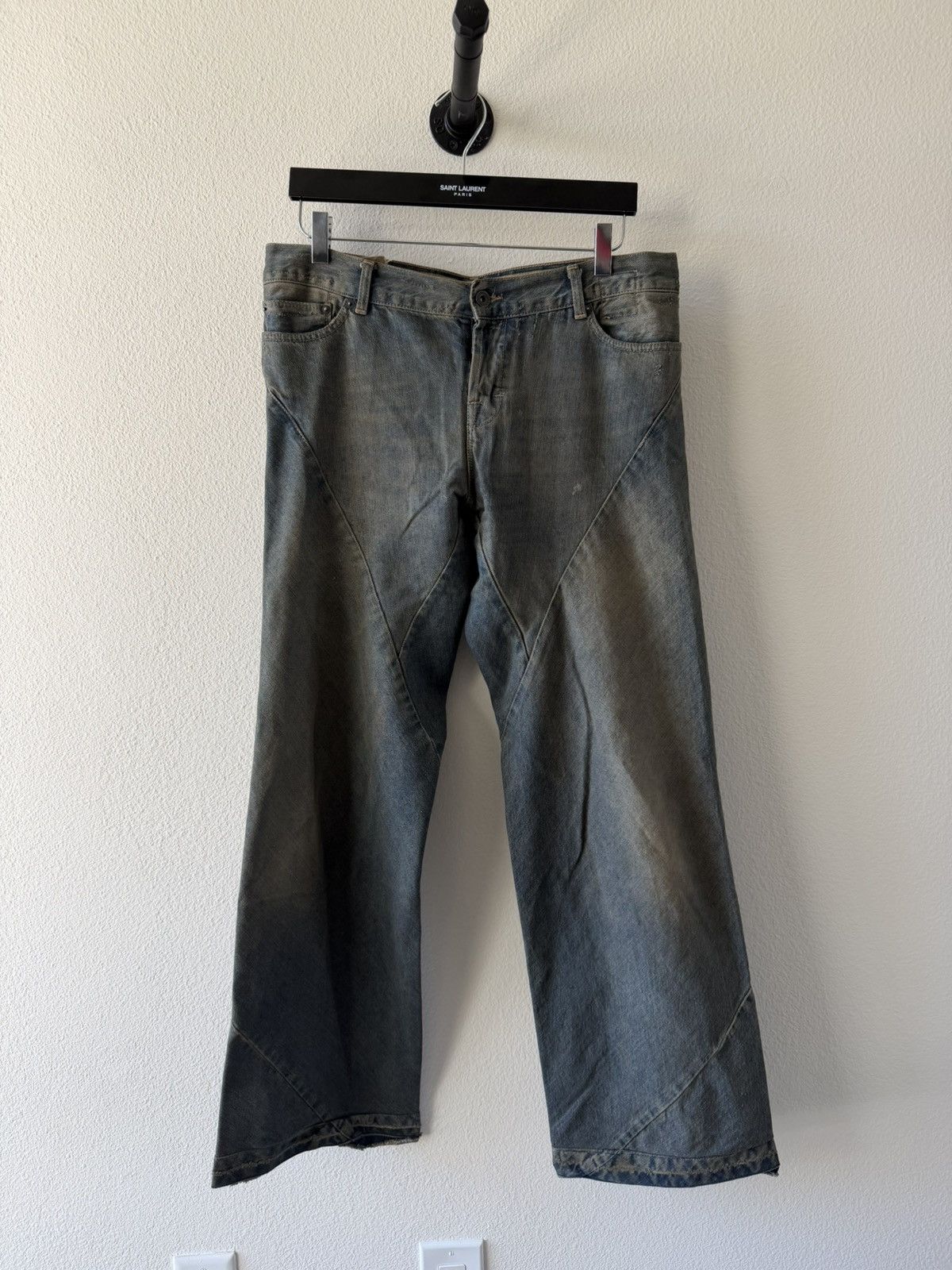Rick Owens AW06 Mudwash Spiral Bootcut Denim Jeans 29 Size US 34 / EU 50 - 1 Thumbnail