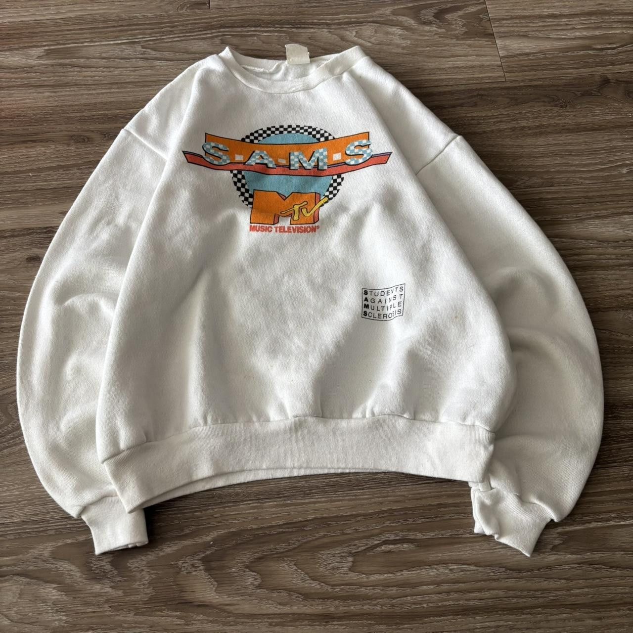Vintage Crazy Vintage 80s White MTV Pullover Crewneck Sweatshirt! Size M Size US M / EU 48-50 / 2 - 1 Thumbnail