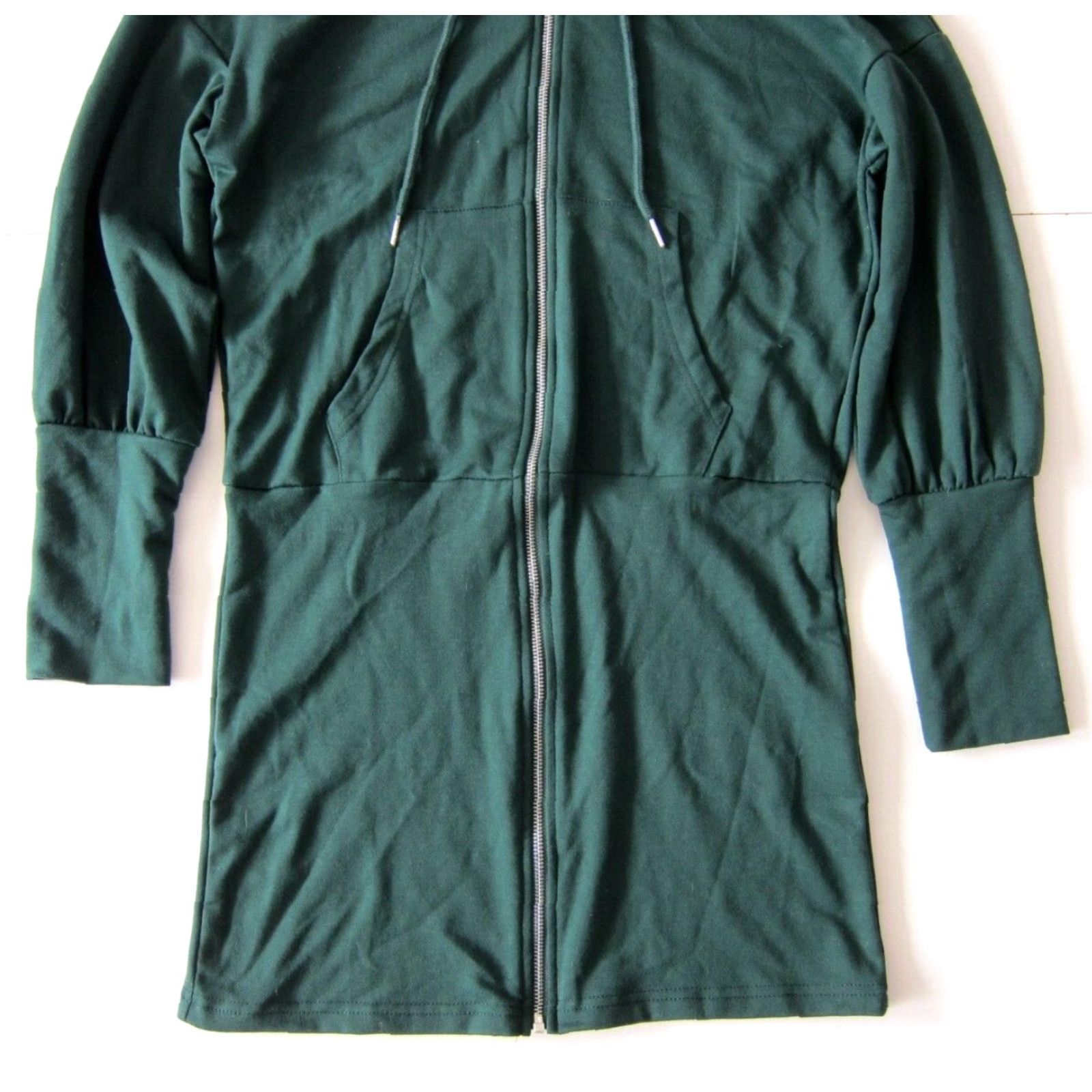 Vintage Grace Karin NWT Green Jersey Long Hooded Full Zipper Hoody Sweatshirt Small Women Hoodie Zip Size S / US 4 / IT 40 - 8 Thumbnail