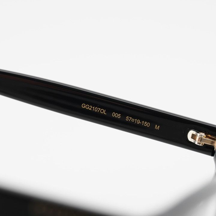 Gucci Gucci GG2107OL 005 Square Eyeglasses - Shiny Black 57mm Size ONE SIZE - 6 Thumbnail