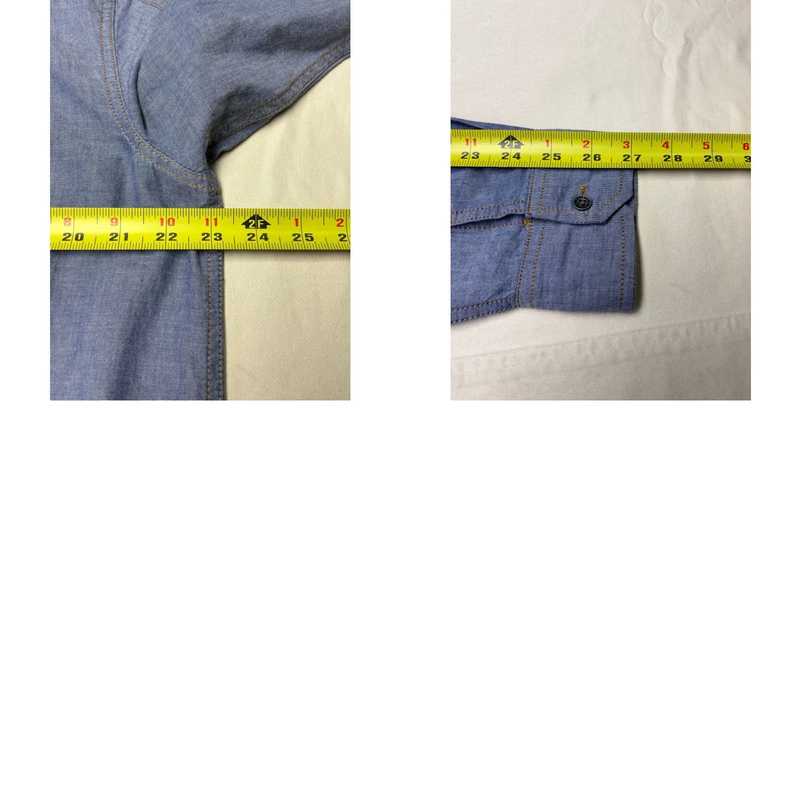 True Religion True Religion Mens XL Button-Down Shirt Chambray Blue Long Sleeve Chest Pockets Western Casual Workwear 47 in Chest, Regular Fit, Collared, Button-Up Size US XL / EU 56 / 4 - 8 Thumbnail