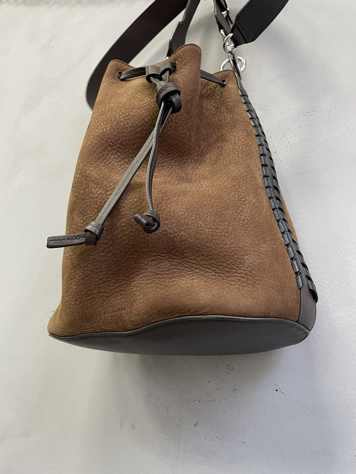 Allsaints Allsaints brown leather bucket bag vintage kmrii style Size ONE SIZE - 3 Thumbnail