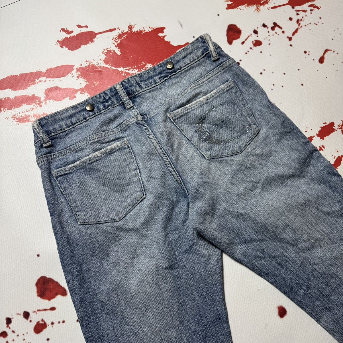 Roberto Cavalli vintage just cavalli big logo flared jeans roberto cavalli Size 28" / US 6 / IT 42 - 2 Thumbnail