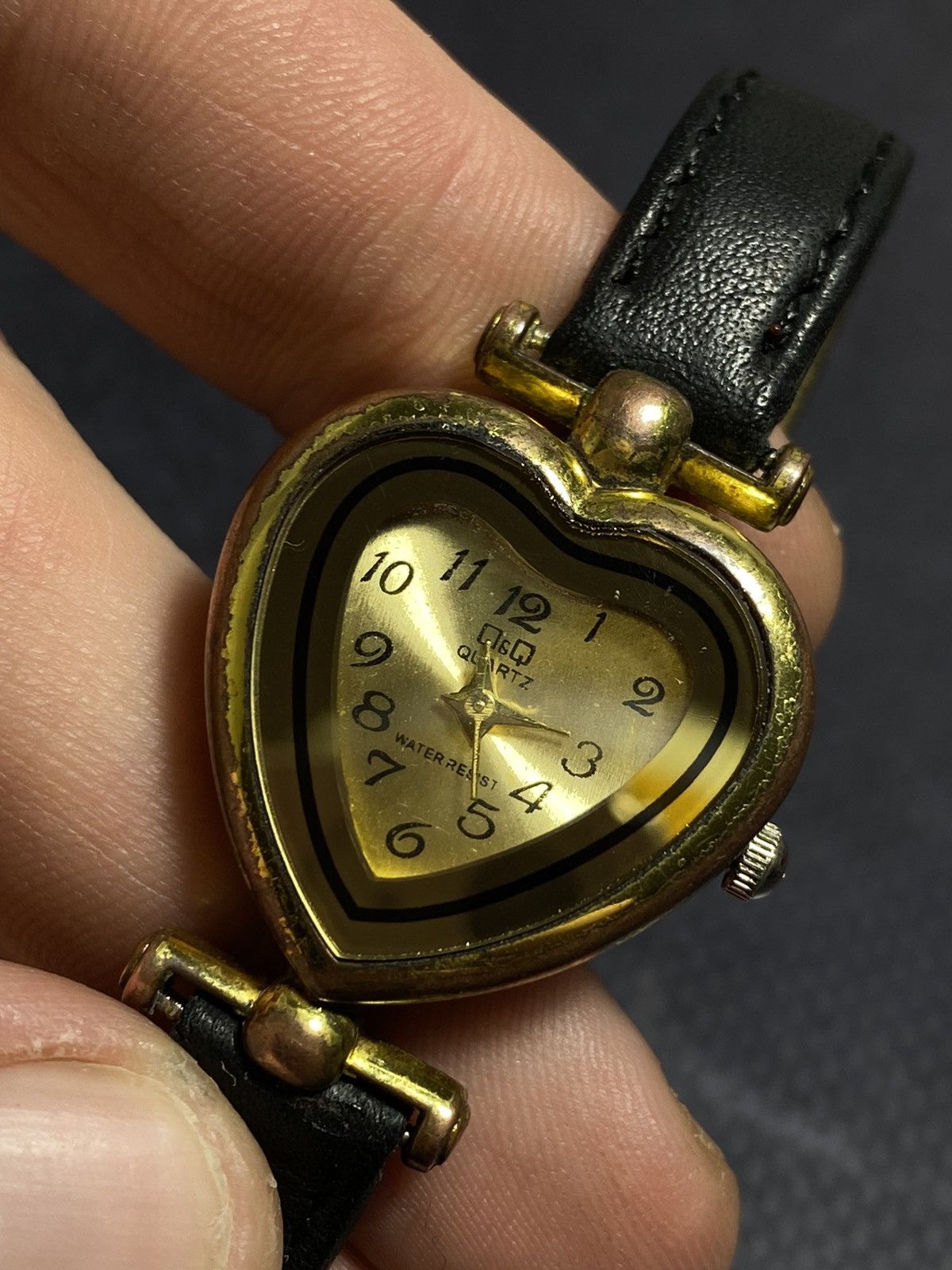 Vintage Heart-Shaped Vintage Watch Gold Black Design japanese brand Size ONE SIZE - 11 Thumbnail