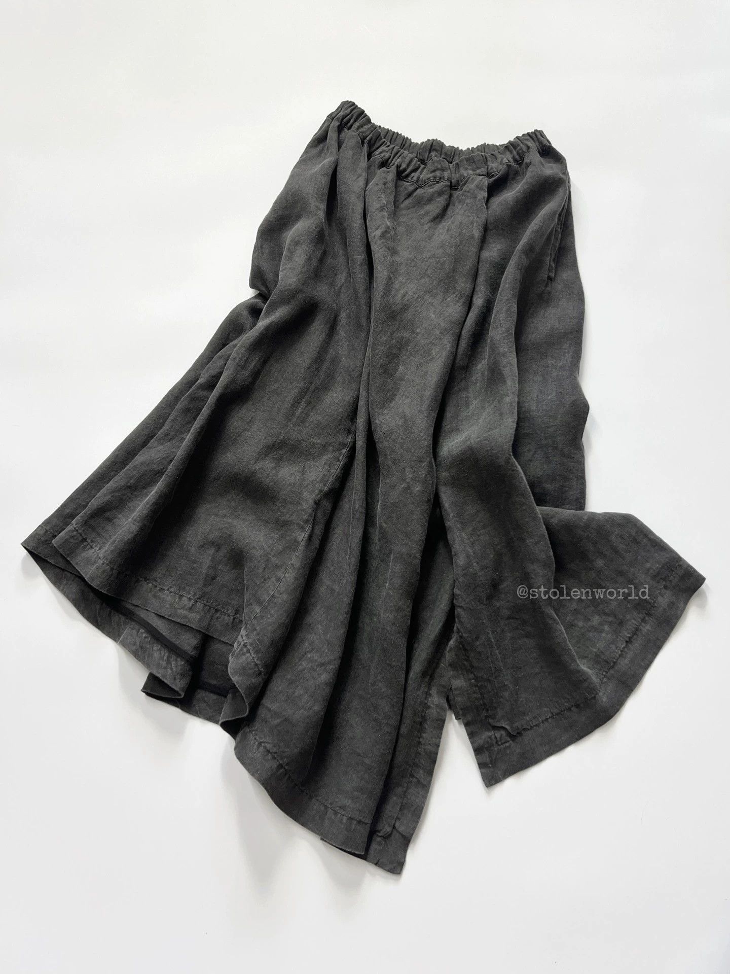Y's Y's Mud-Dyed Linen Gray Skirt Women's Size 2 Size 26" / US 2 / IT 38 - 1 Thumbnail