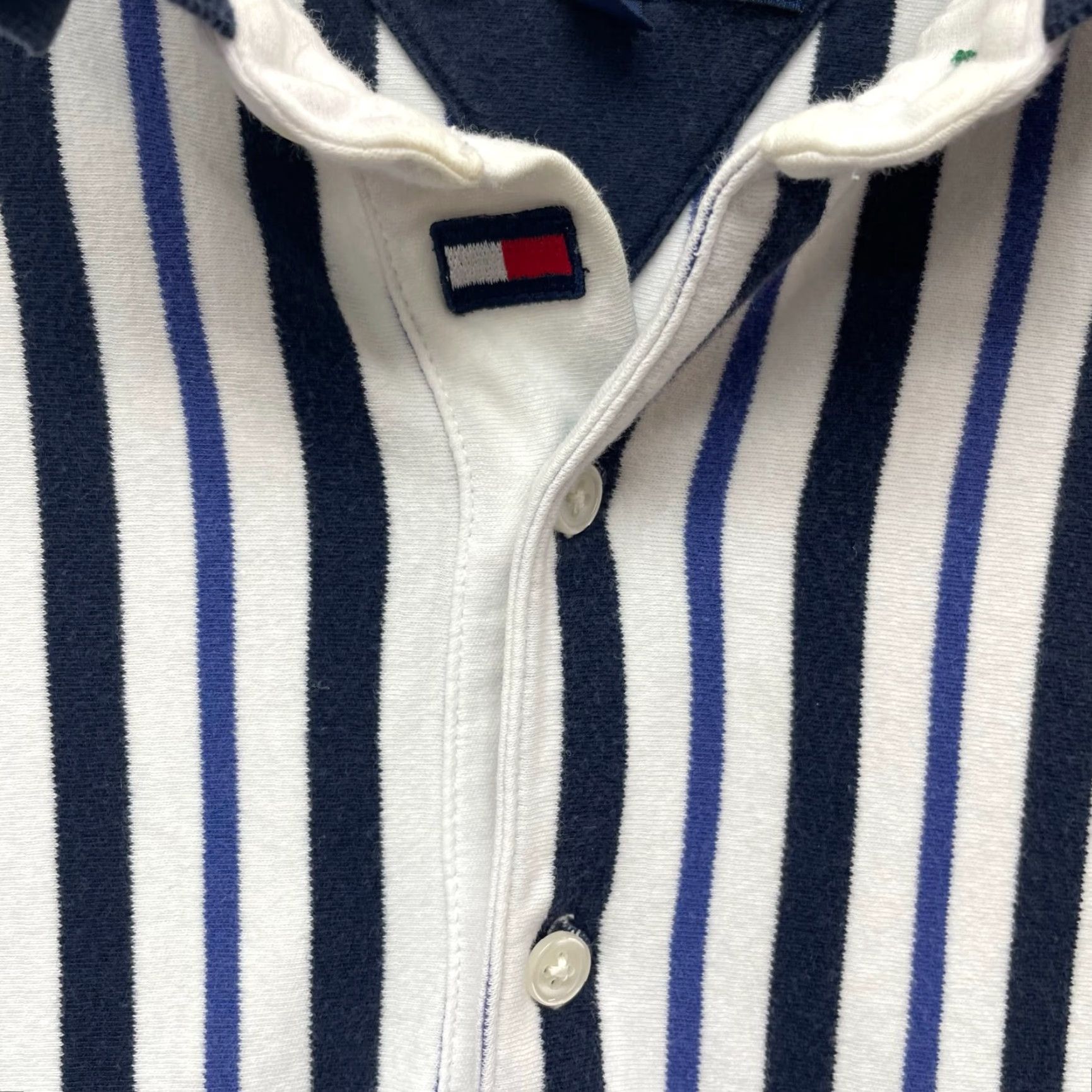 Tommy Hilfiger VINTAGE Tommy Hilfiger Polo Shirt Medium Navy Blue Vertical Stripe Rugby Polo Shirt Mens? Size US M / EU 48-50 / 2 - 4 Thumbnail