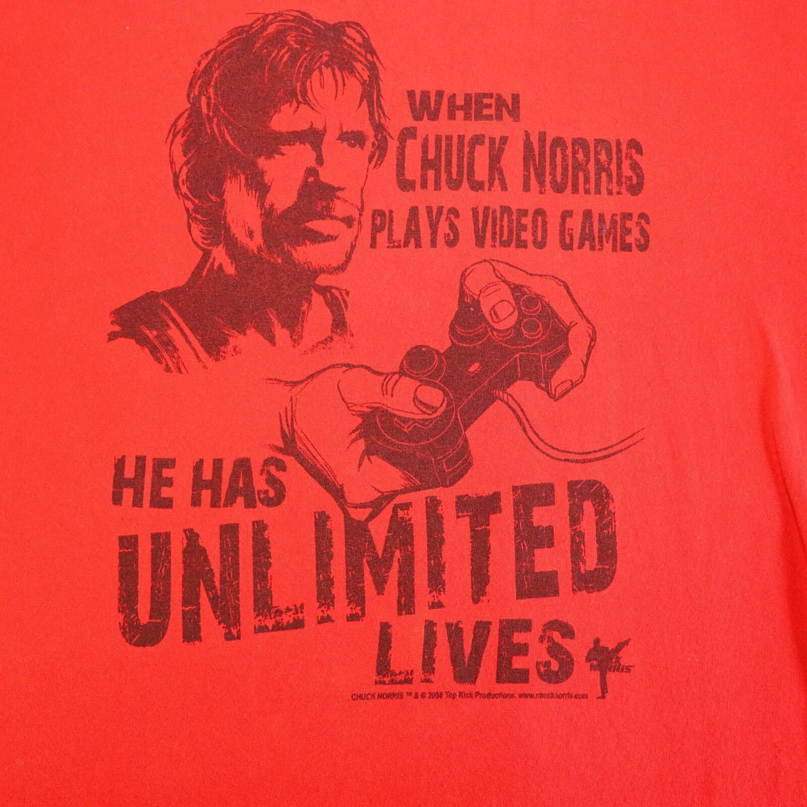 Alstyle Chuck Norris 2008 Shirt XL y2k Red Gamer Vtg Size US XL / EU 56 / 4 - 1 Thumbnail