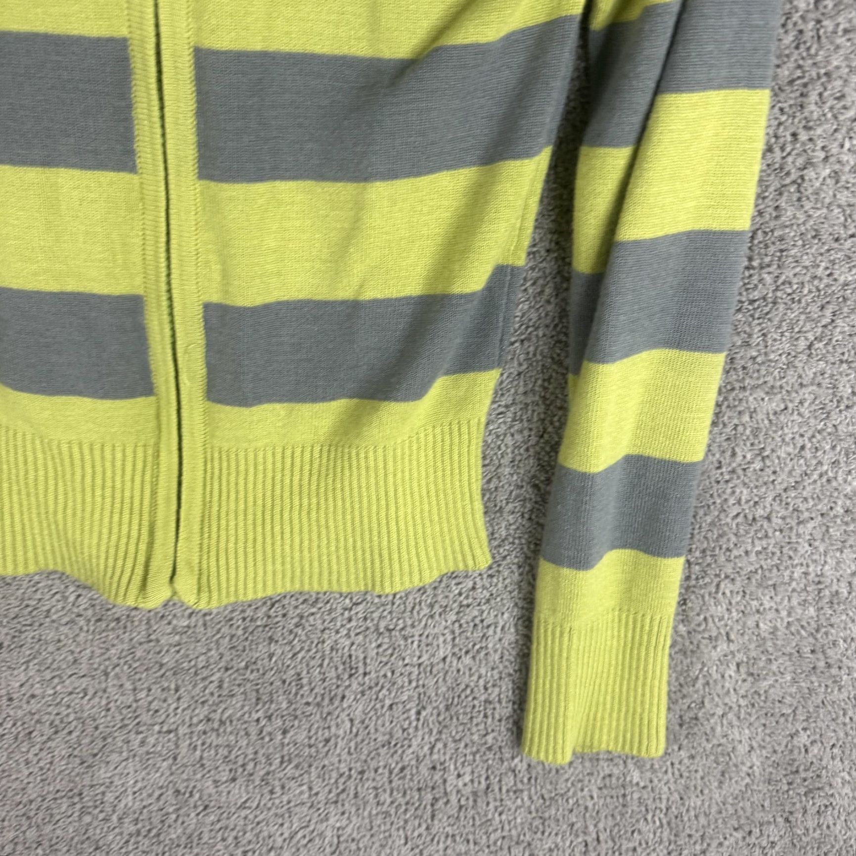Lacoste Lacoste Womens Sweater Small Green Gray Stripe Collared Full Zip Knit Size S / US 4 / IT 40 - 3 Thumbnail