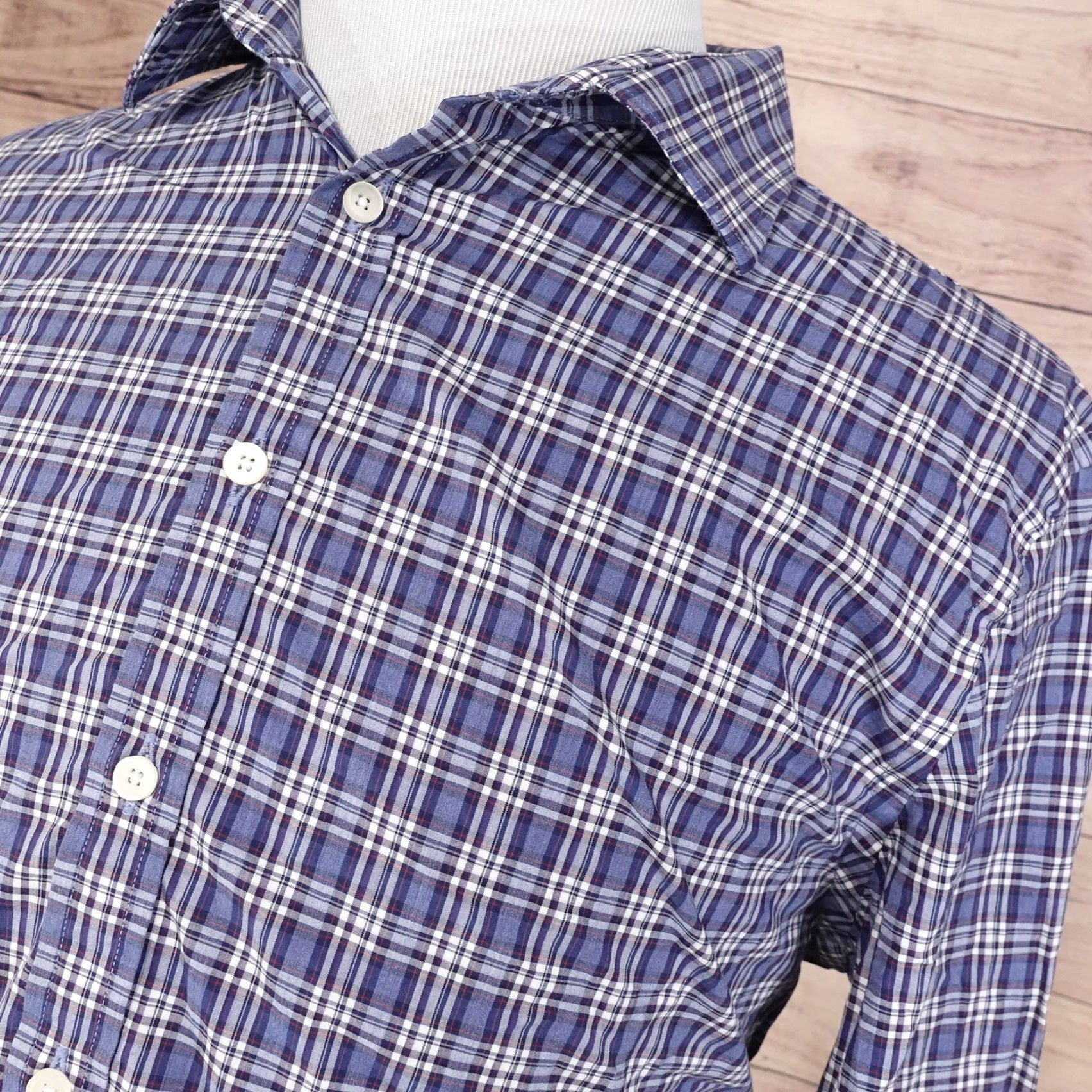 Jos. A. Bank JOS. A. BANK Slim Fit Blue Plaid Button-Up Shirt Adult XL Size US XL / EU 56 / 4 - 2 Thumbnail