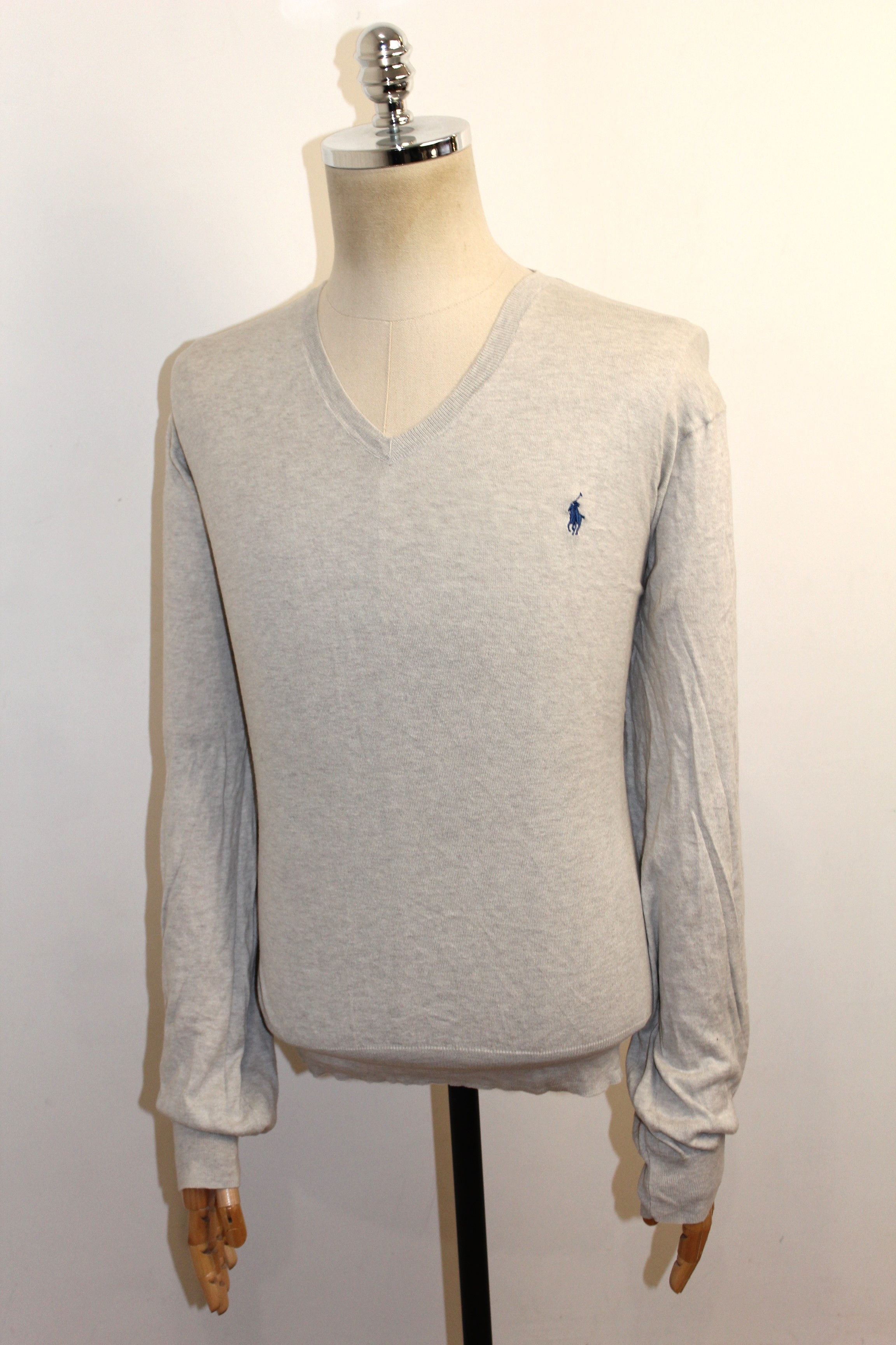 Polo Ralph Lauren Men's RALPH LAUREN V Neck Grey Cardigan Jumper Size XL Size US XL / EU 56 / 4 - 1 Thumbnail