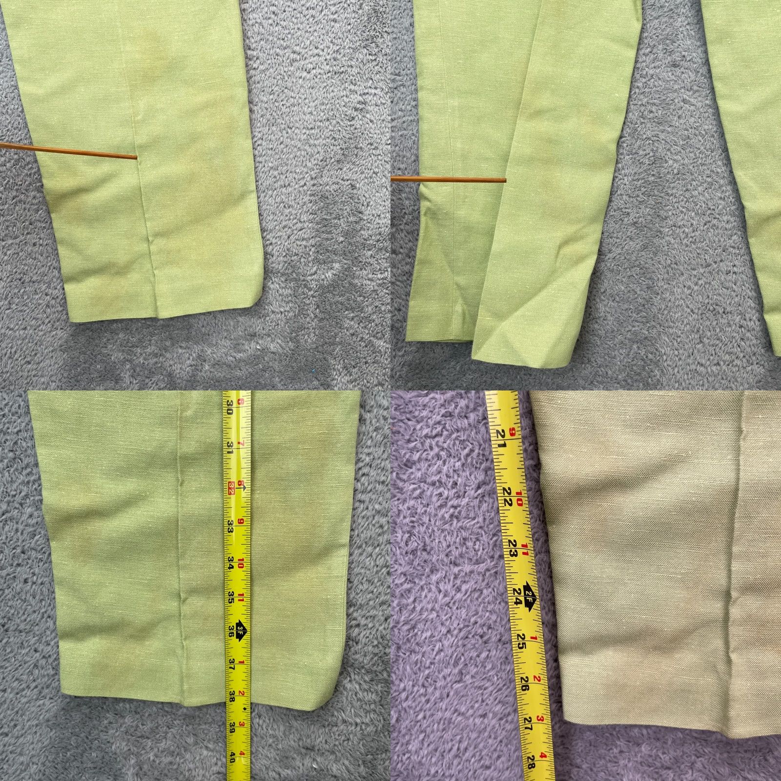 Vintage Sigrid Olsen Pants Womens 10 Green Linen Blend Chino Straight Leg Casual Workwear Ships Spring Summer Mens Womens Girls Boys Size 32" / US 10 / IT 46 - 8 Thumbnail