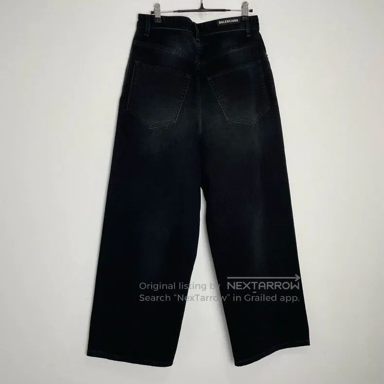 Balenciaga Balenciaga size M Black and gray washed loose wide-leg jea Size US 27 - 2 Thumbnail