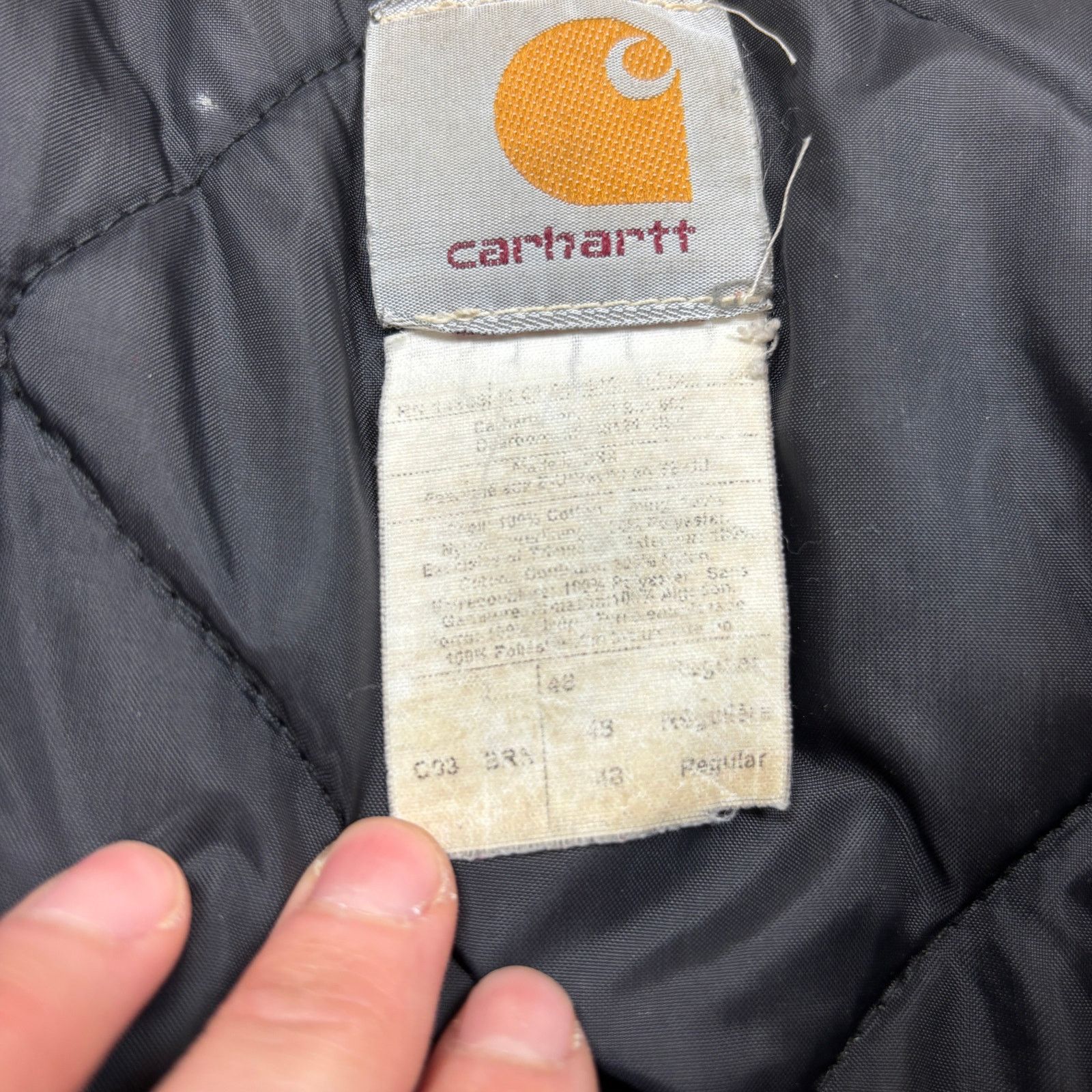 Carhartt × Vintage VTG Carhartt C03 BRN Quilt Lined Duck Canvas Chore Jacket 48 Size US XL / EU 56 / 4 - 5 Thumbnail