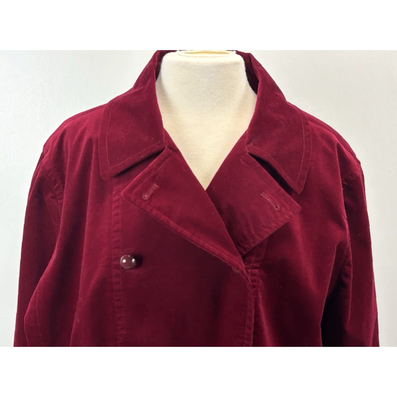 Talbots VINTAGE Talbots Velvet Jacket Women’s Plus Size 22W Dark Red Double Breasted Casual Business Party Size 3XL / US 20-22 - 5 Thumbnail