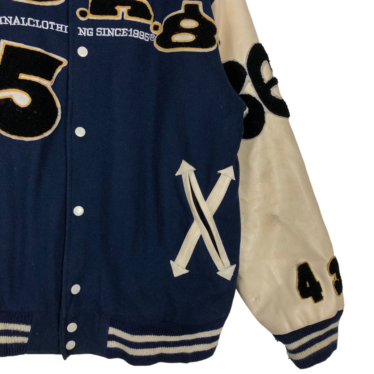 Japanese Brand 🔥90’s Vintage Varsity Jacket Leather Handling Bong Japan Size US L / EU 52-54 / 3 - 6 Thumbnail