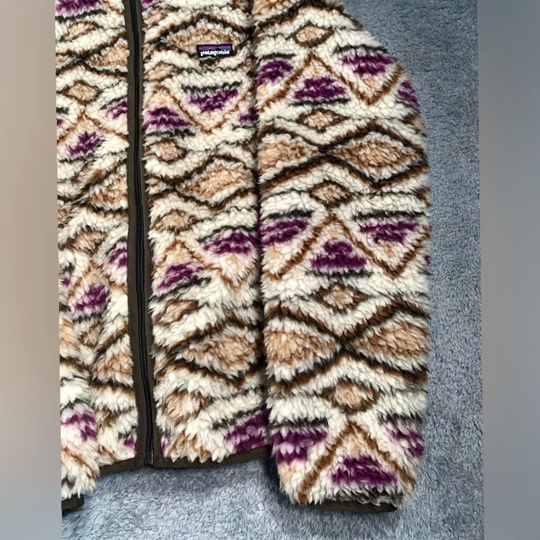 Patagonia PATAGONIA Fleece Jacket Deep Pile Aztec Brown Polyester Women S Small Size S / US 4 / IT 40 - 3 Thumbnail