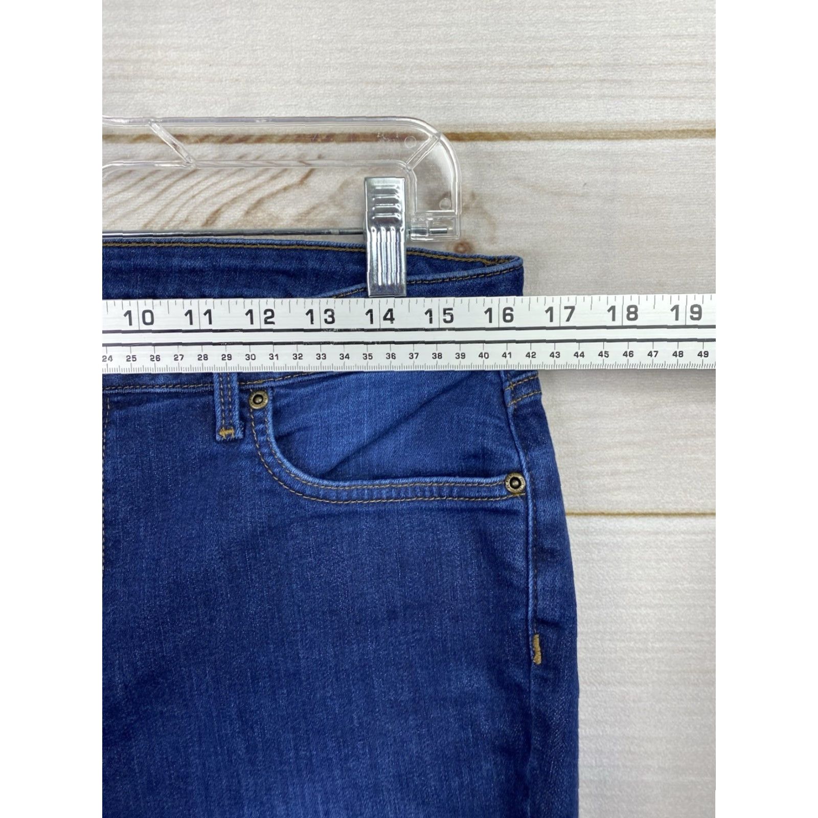 NYDJ NYDJ Ami Jeans Womens 12P Skinny 5-Pocket Denim Dark Blue Stretch Mid Rise Petite - USA Brand NYDJ - Jeans Size 34" / US 12 / IT 48 - 5 Thumbnail