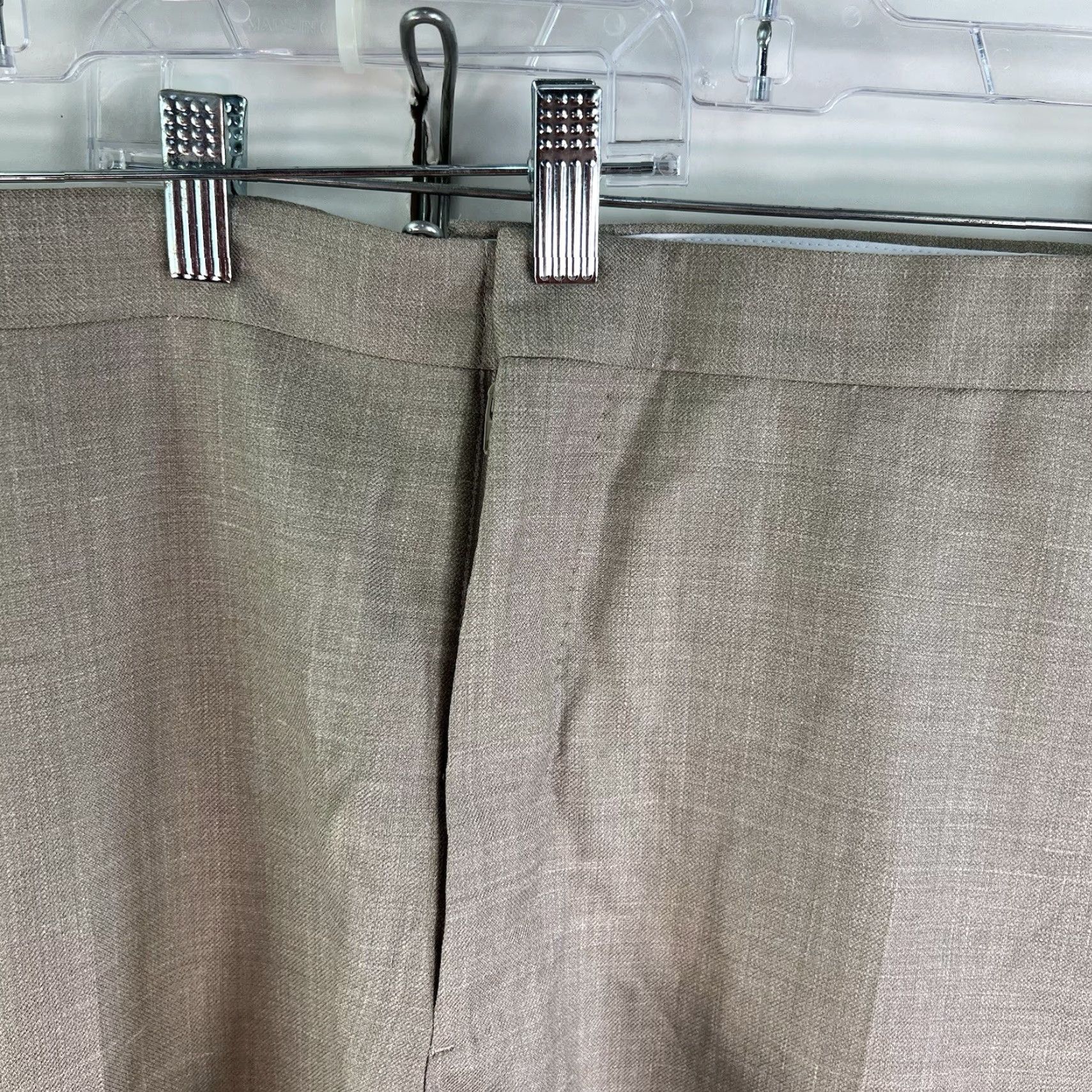 Proper Cloth Proper Cloth VBC Fresco Dress Pants Long Beige Regular 50 X 33 Men Linen Silk Wool Blend Front Flat Stretch Tie Hook N/A N/A Size US 34 / EU 50 - 3 Thumbnail