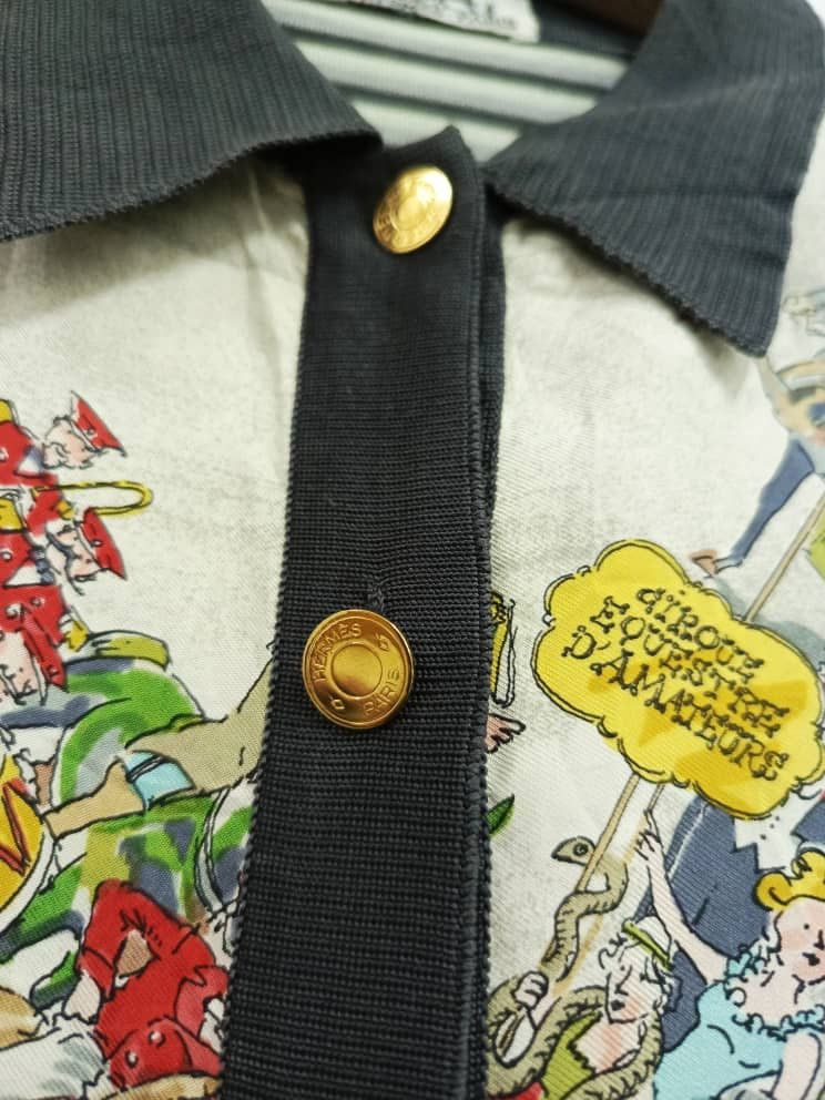 Hermes 80s Hermes Cirque Mollier Phillip Dumas Blouse Silk Cotton Size M / US 6-8 / IT 42-44 - 10 Thumbnail