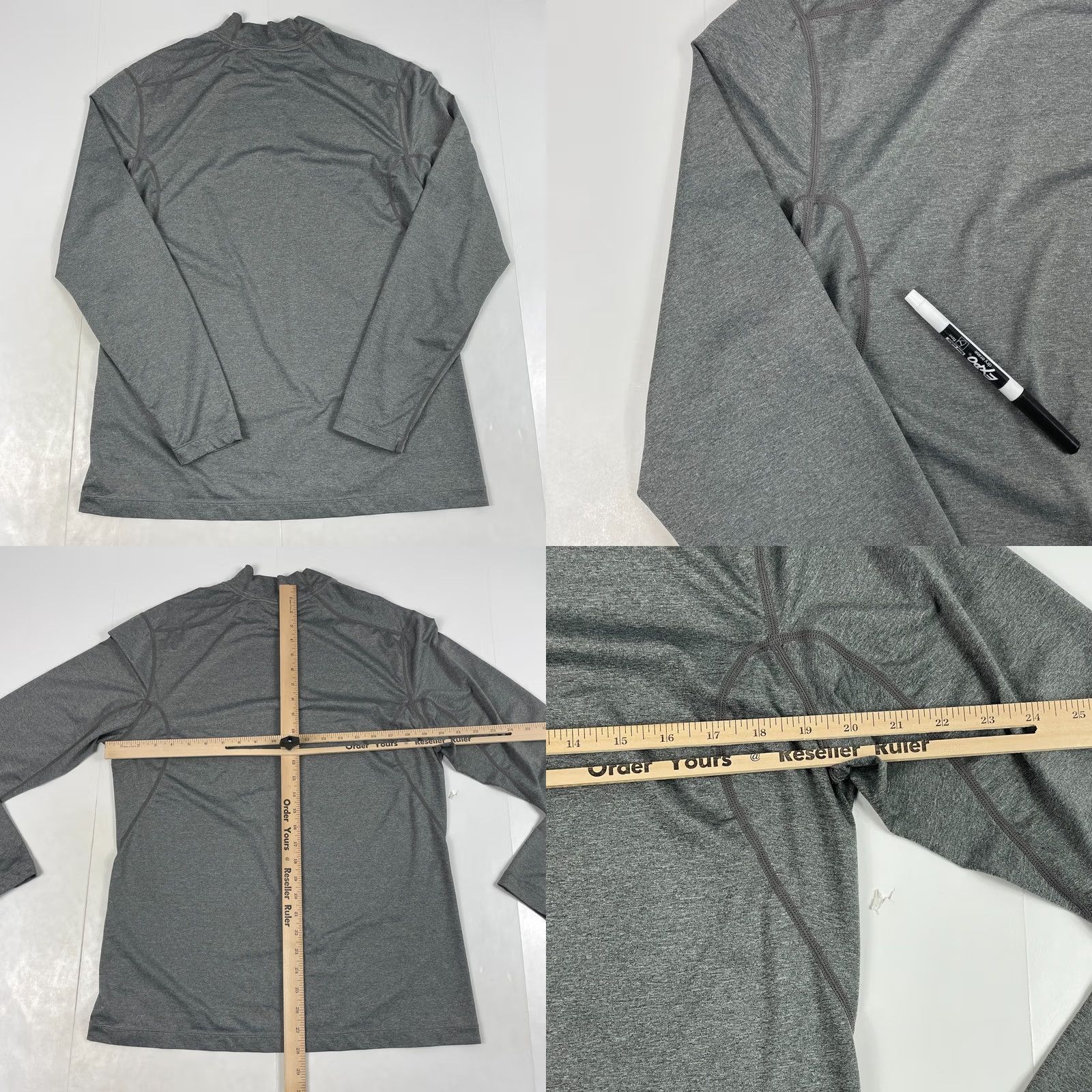 Nike Nike Pro Combat Shirt Mens Large Gray Dri-Fit Compression Mock Neck Workout Gym Size US L / EU 52-54 / 3 - 8 Thumbnail